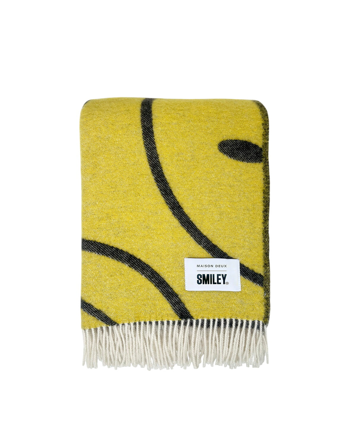 Blanket Smiley Yellow / Black Print 4.25 X 6.5 Ft