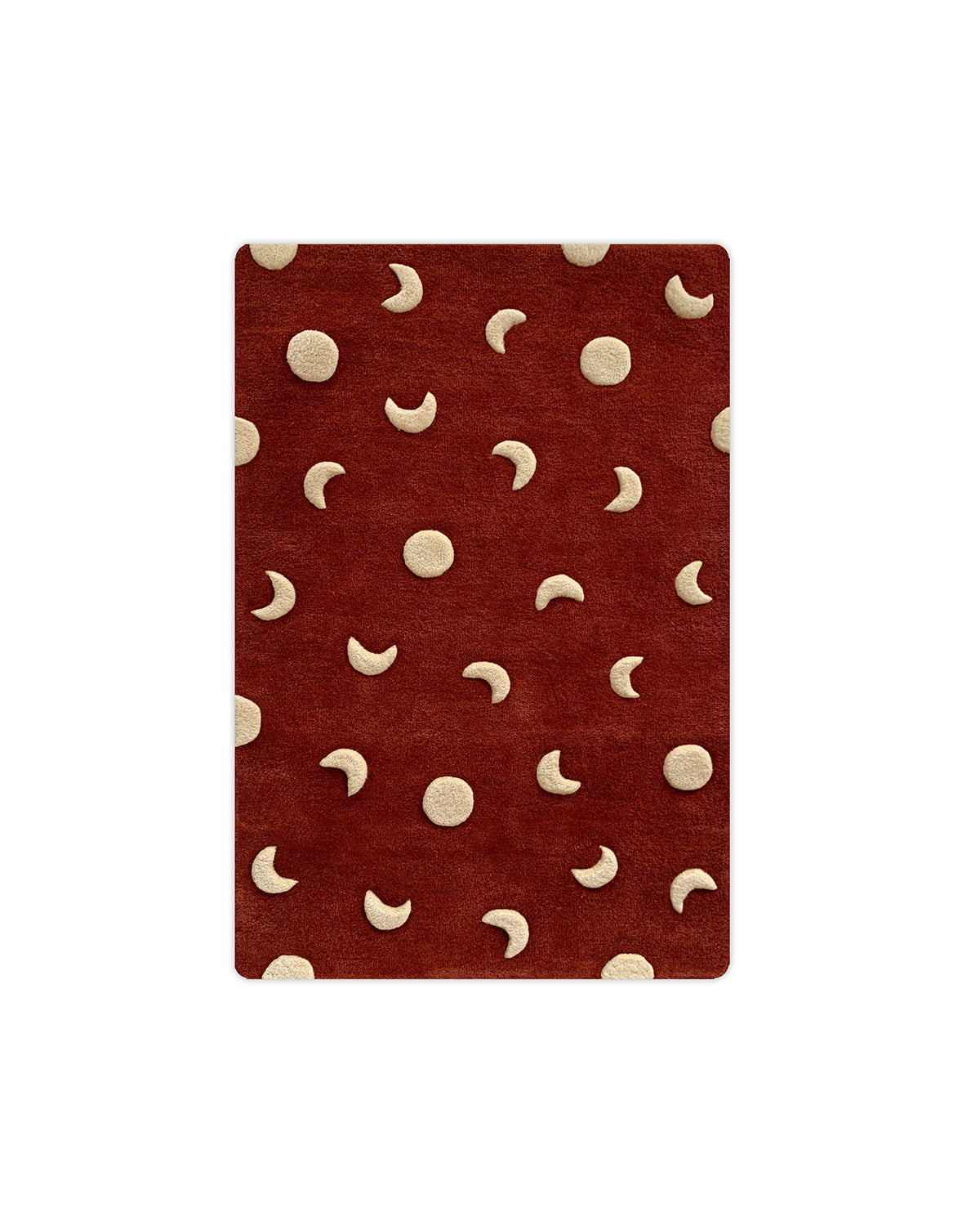 Rug Moons Brick Red / Gold Print 2.6 X 3.9 Ft