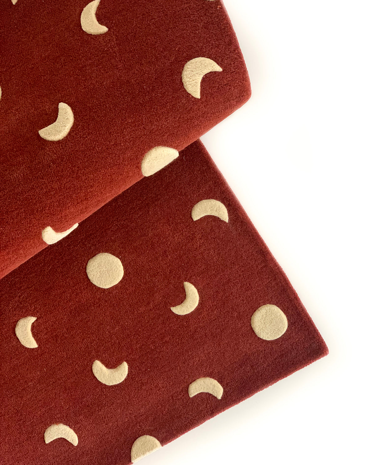 Rug Moons Brick Red / Gold Print 3.9 X 5.9 Ft