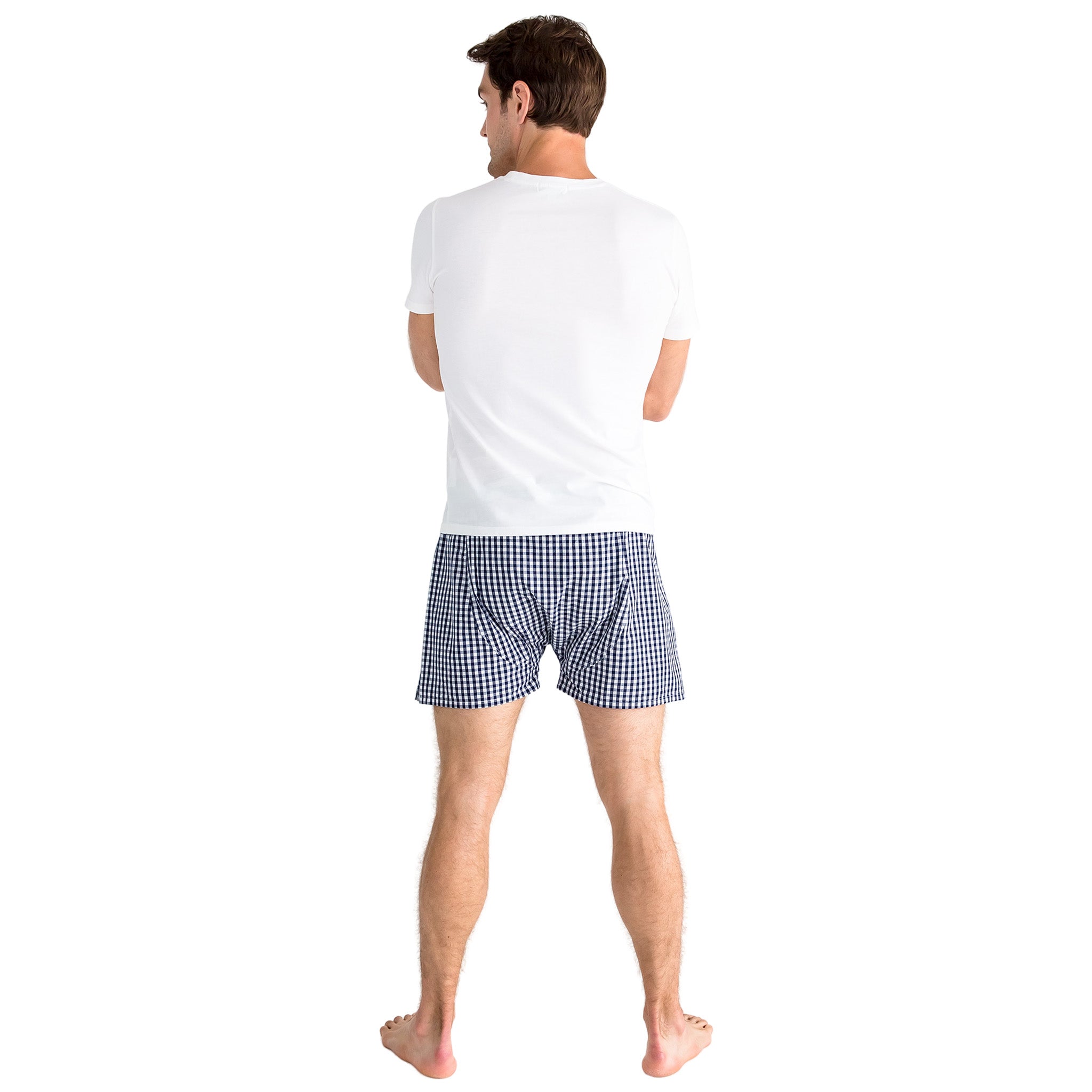 Men's Hepburn Gingham Navy Boxer Shorts