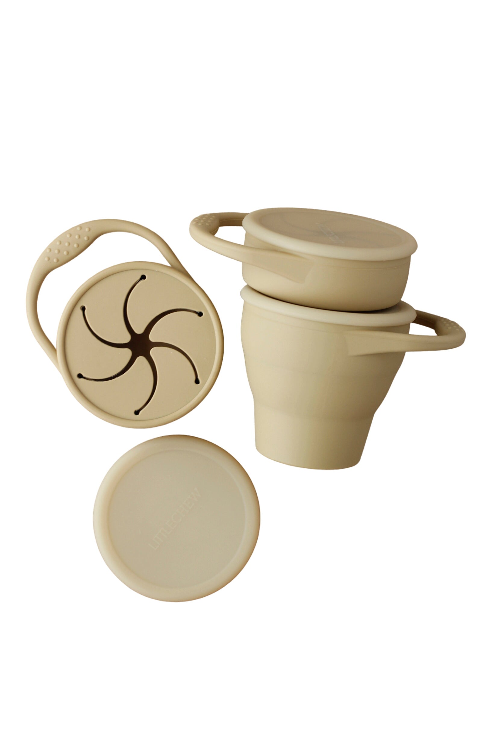 Foldable Silicone Snack Cup - Khaki