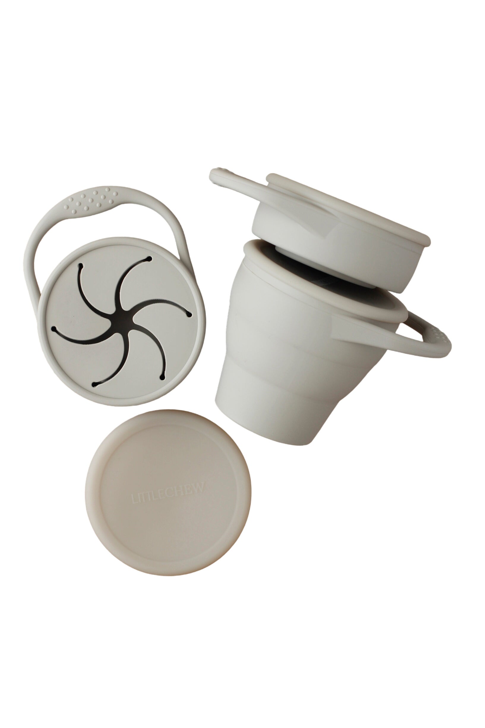 Foldable Silicone Snack Cup - Taupe