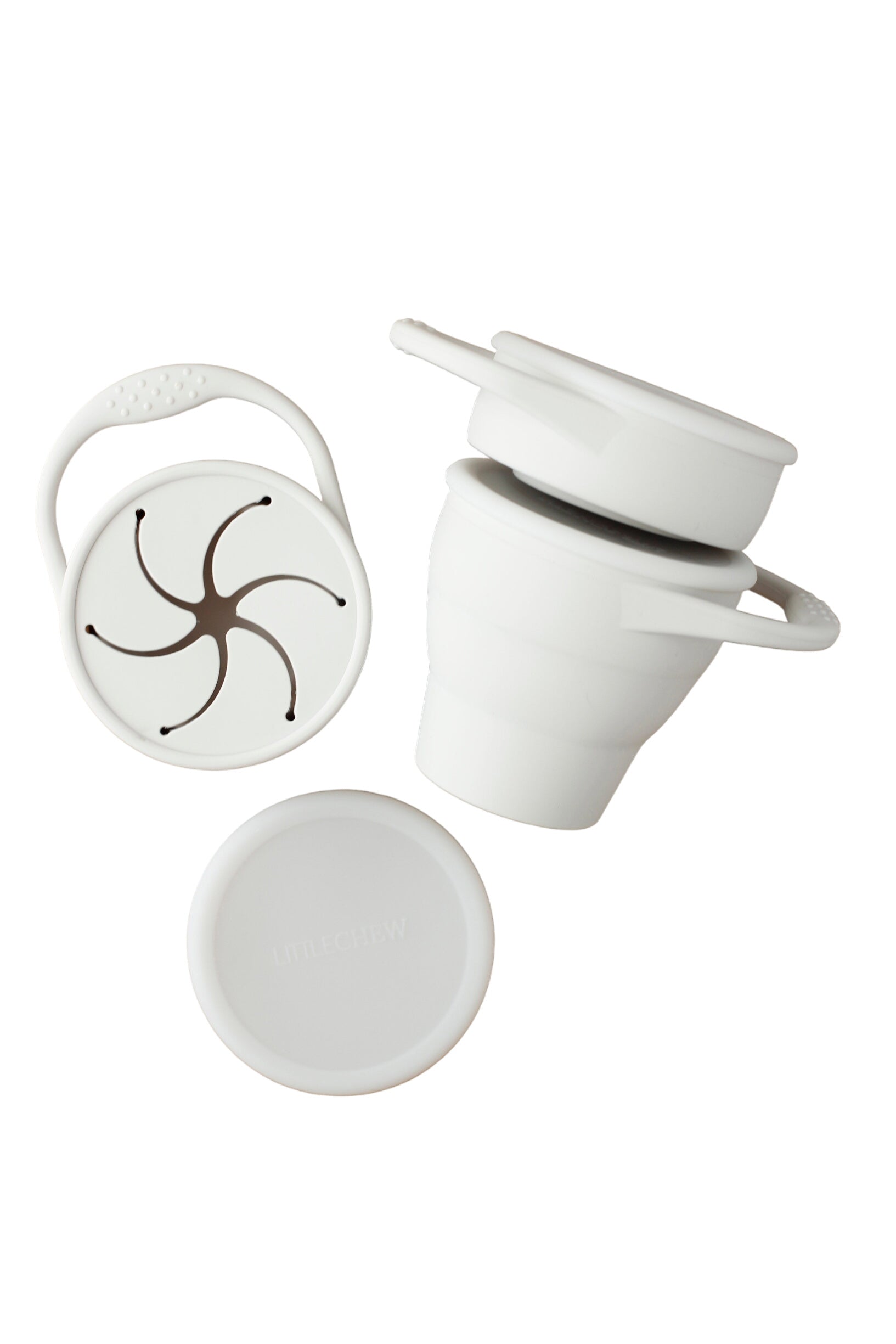 Foldable Silicone Snack Cup - Silver Ivory