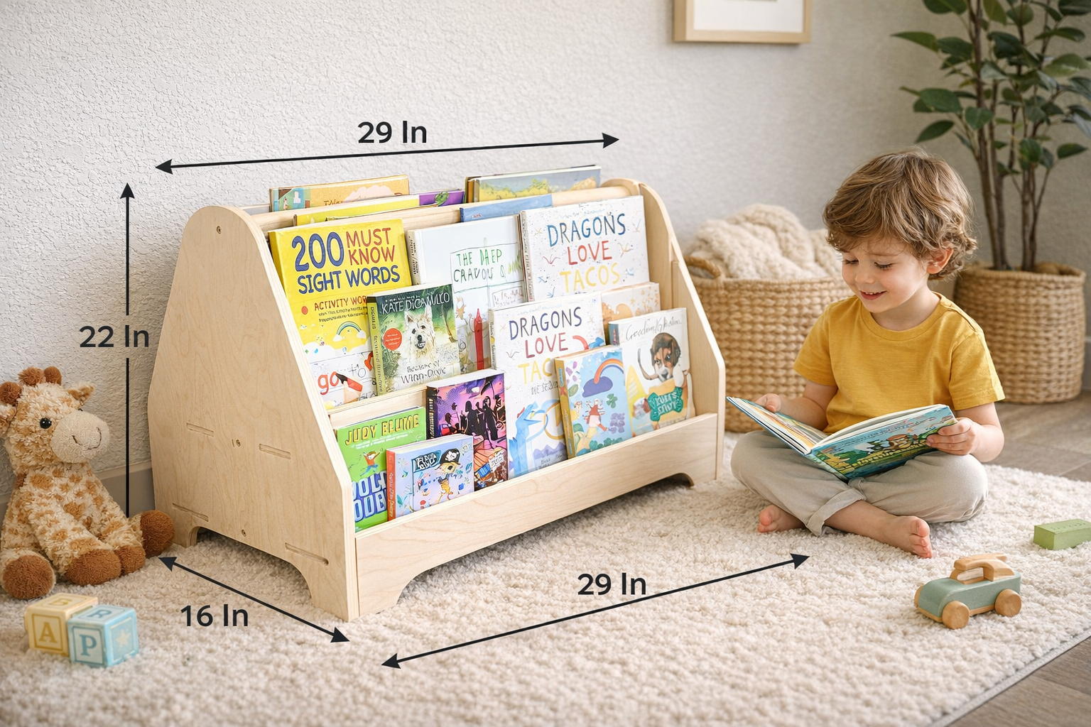 Miguel- Double Sided Portable Bookshelf