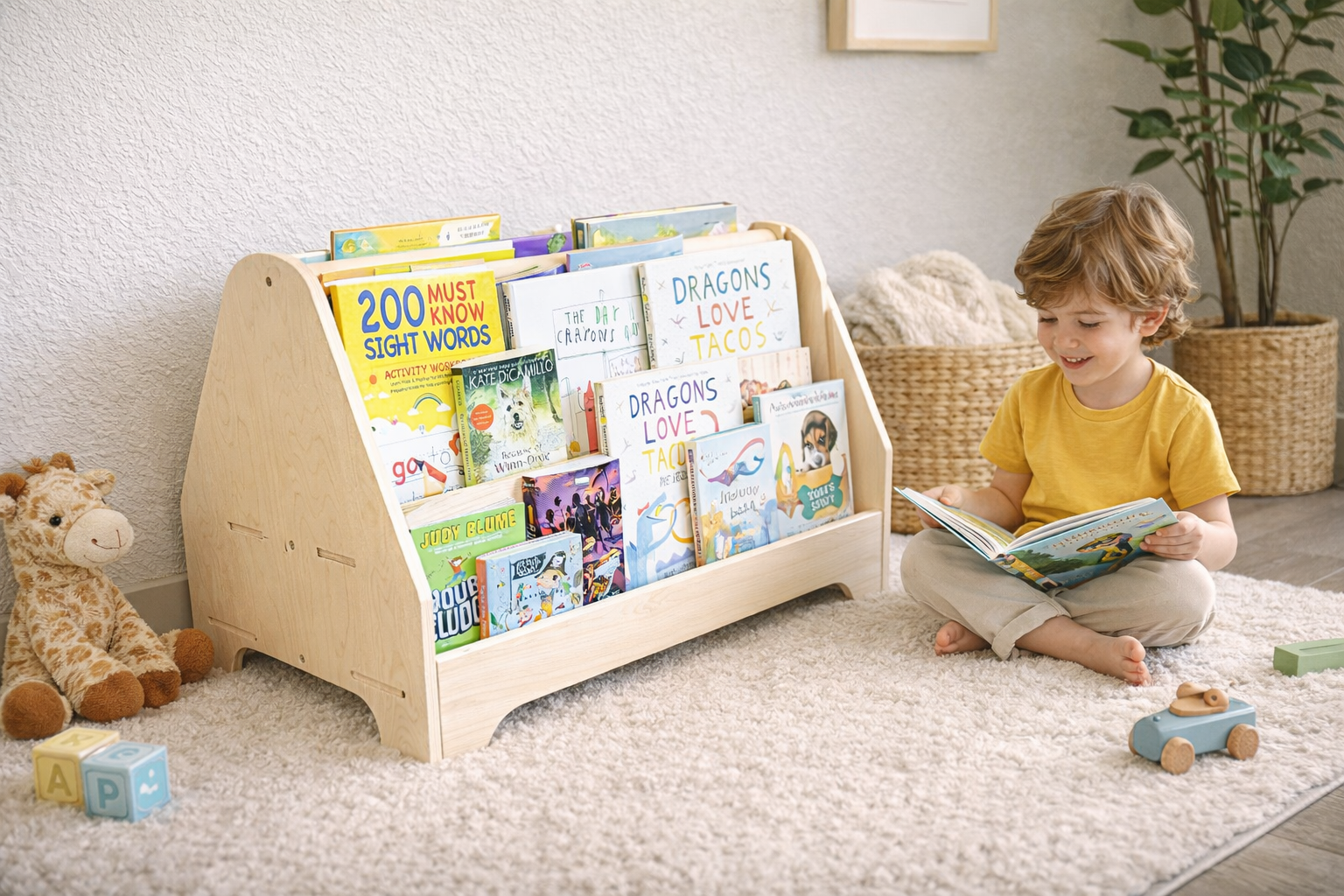 Miguel- Double Sided Portable Bookshelf