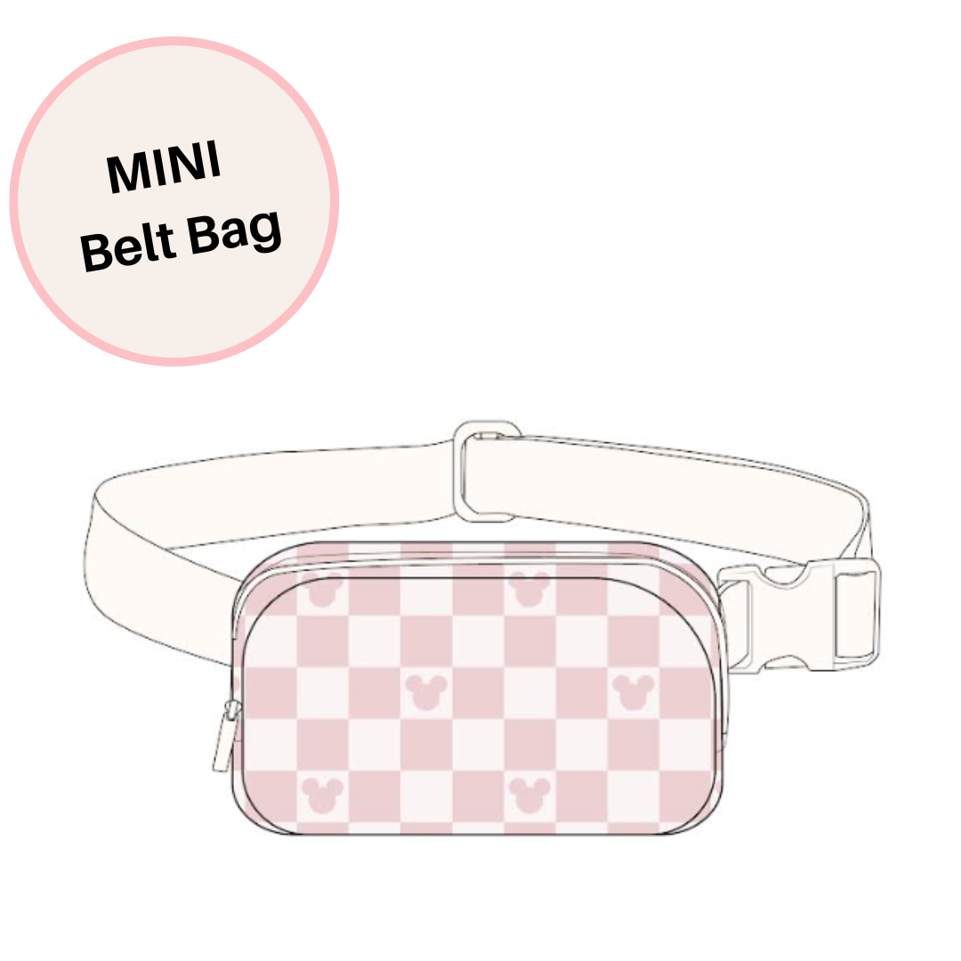 Mini - Pink Checks Magical Belt Bag
