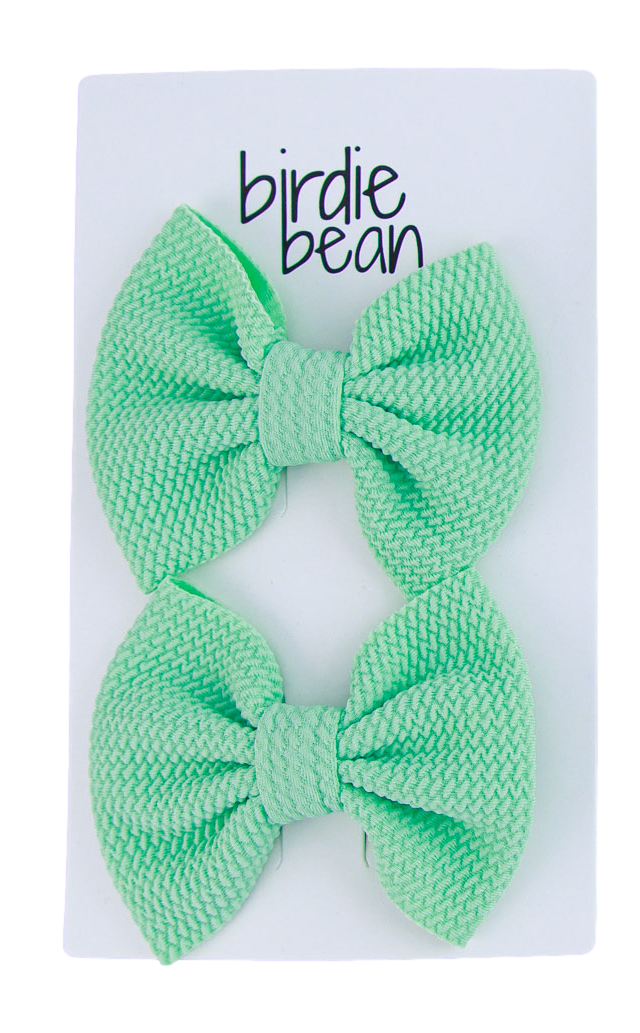 Mint Clippy Bow Set