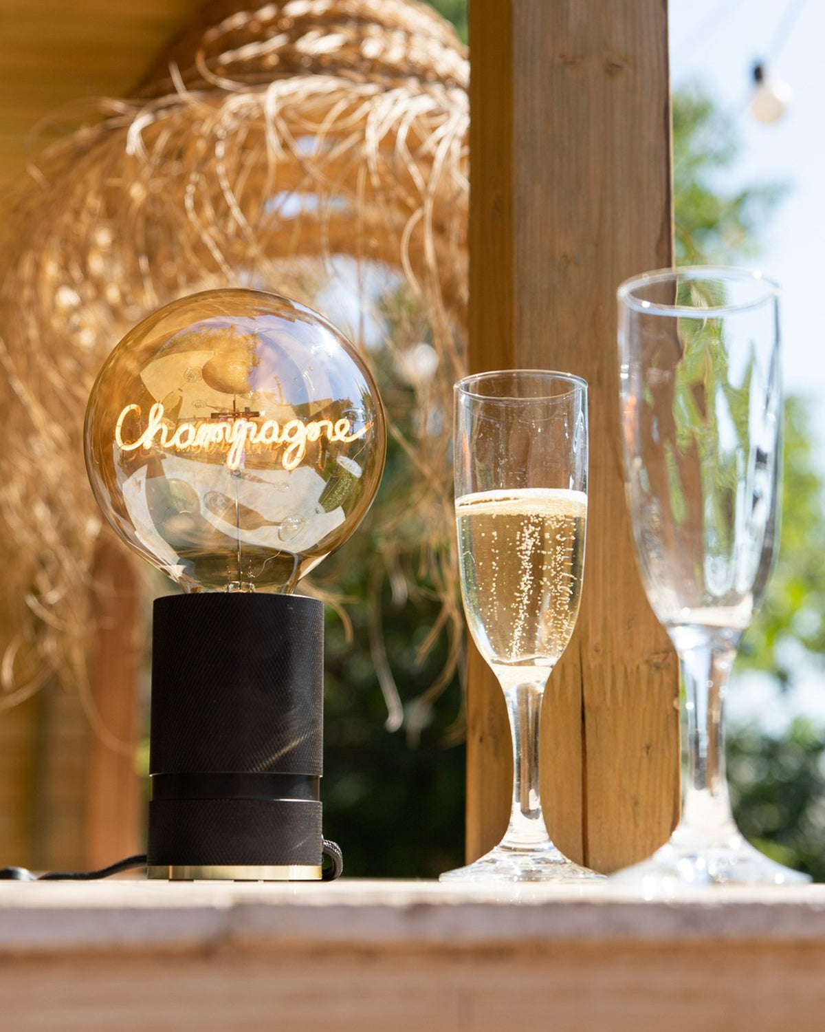 Mitb Bulb Champagne Amber With Base Table Lamp Portable Pop Nomad