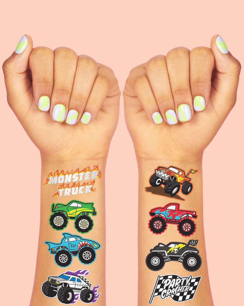 Monster Truck Tats - 42 Foil Temporary Tattoos