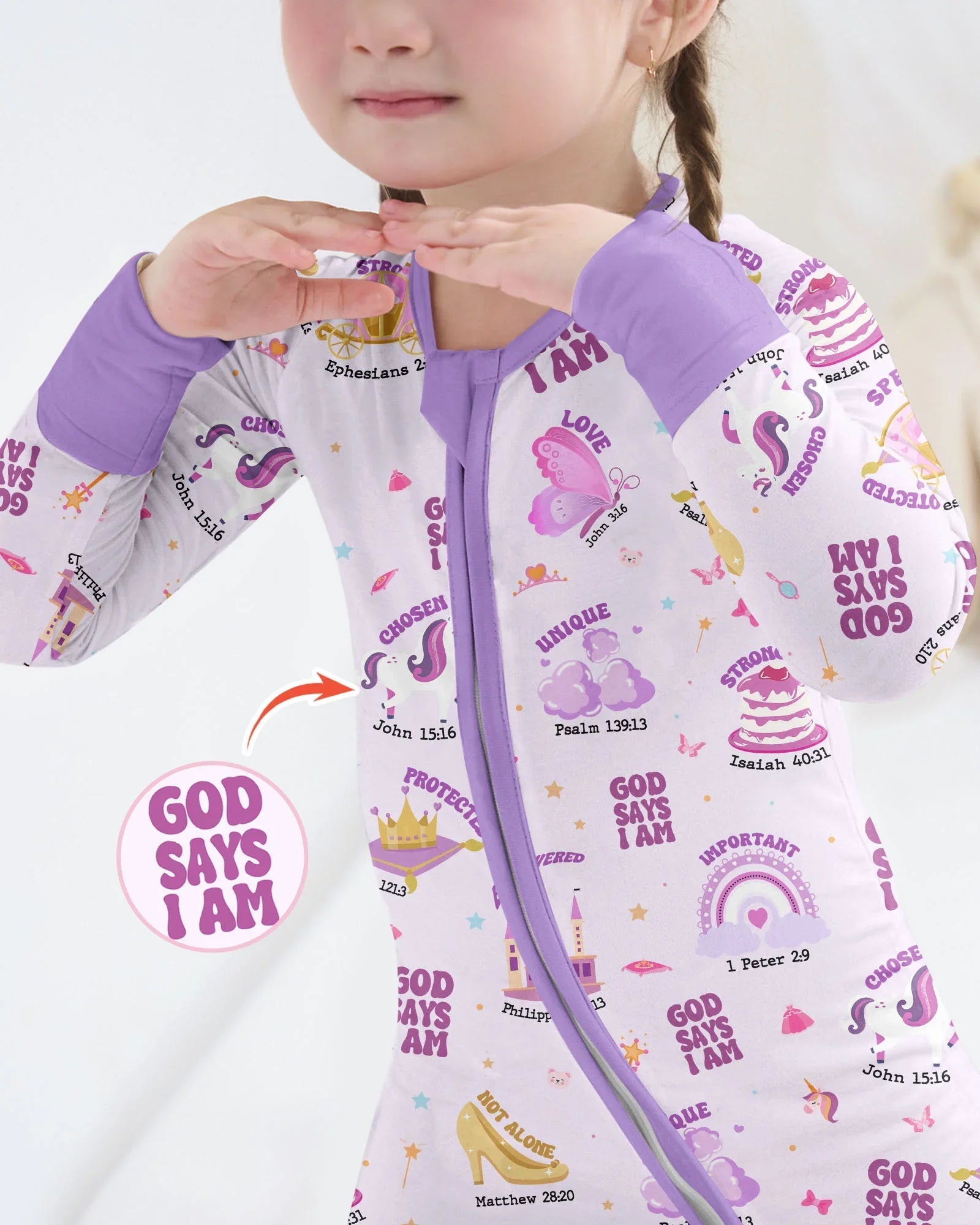 God Says I Am Girl Bamboo Convertible Zippy