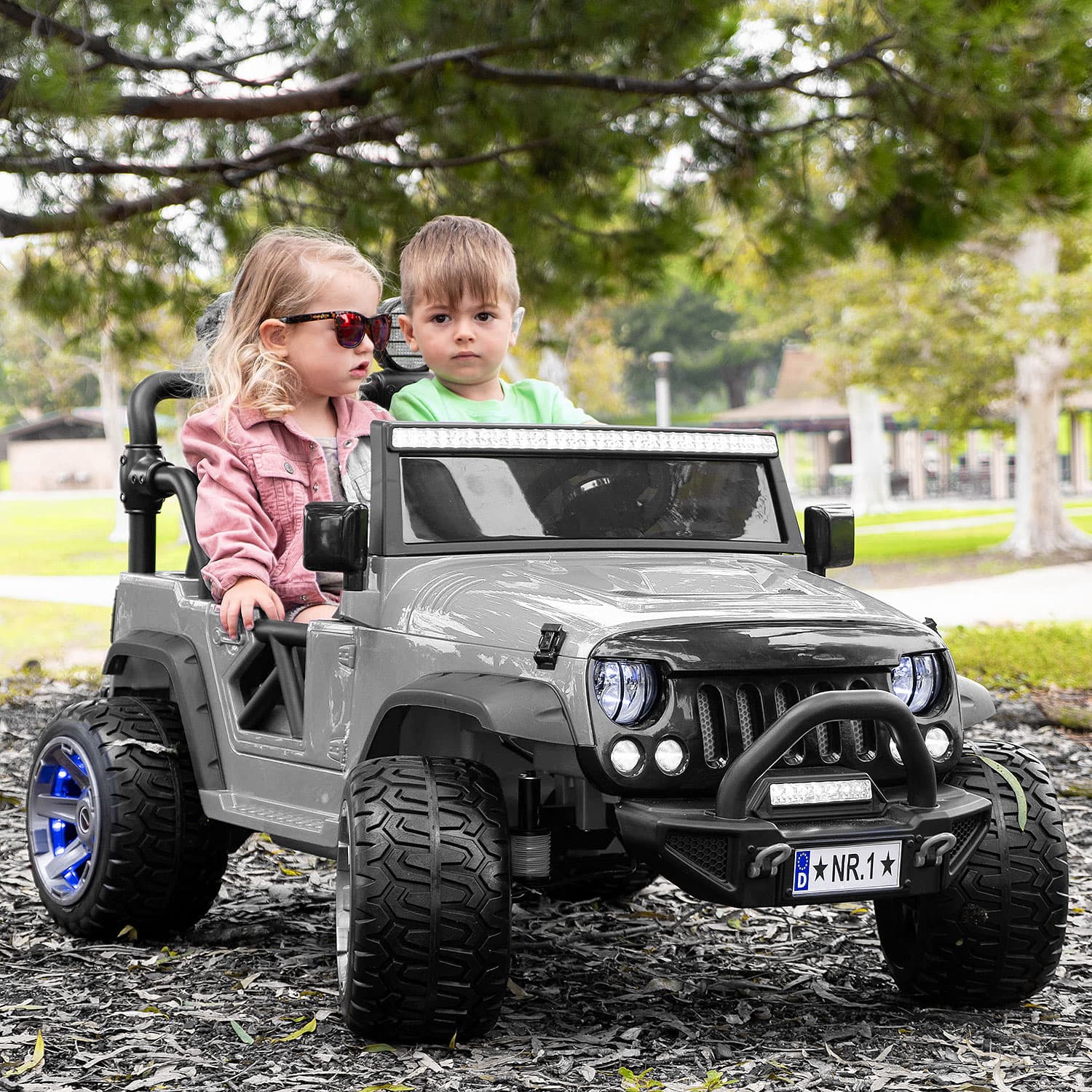 Trail Explorer 24v Kids Ride-on Car Truck With R/c Parental Remote | Gray