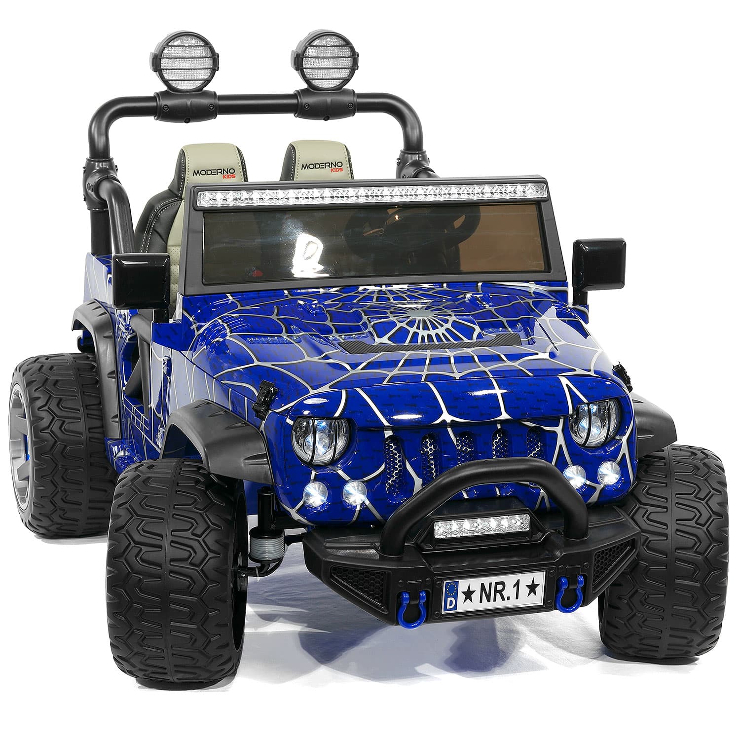 Trail Explorer 24v Kids Ride-on Car Truck With R/c Parental Remote | Spider Blue
