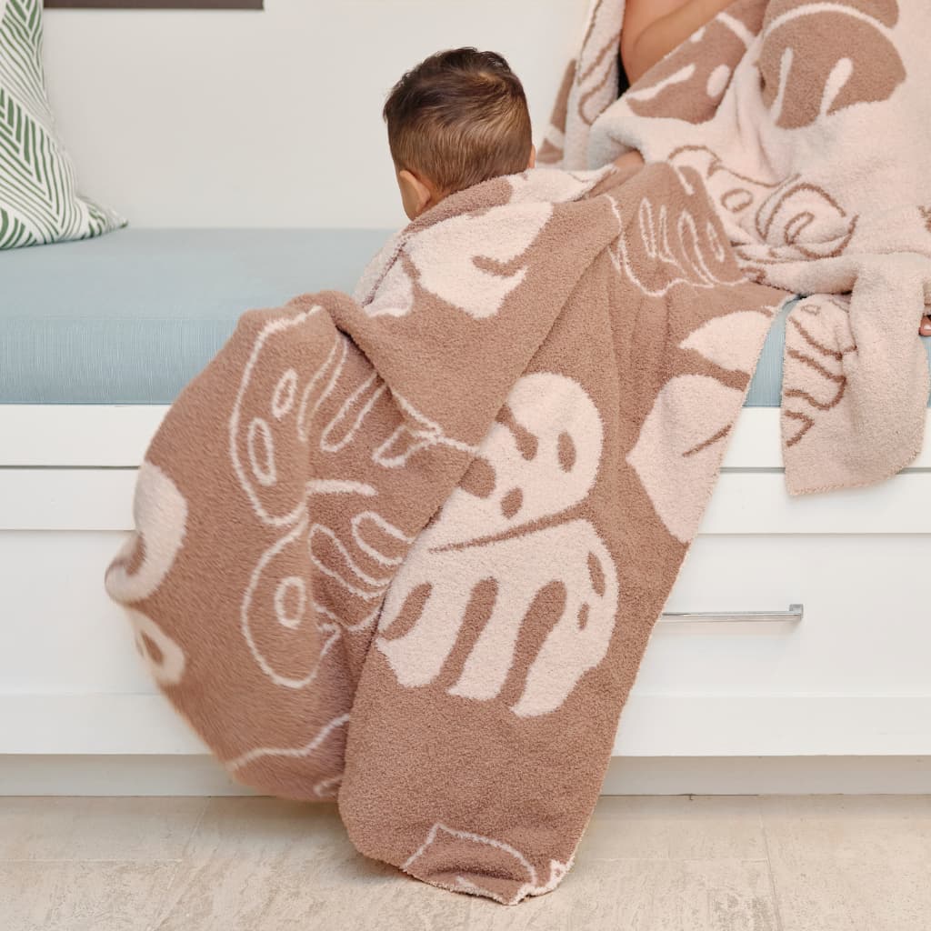 Mocha Monstera Little Bliss Blanket