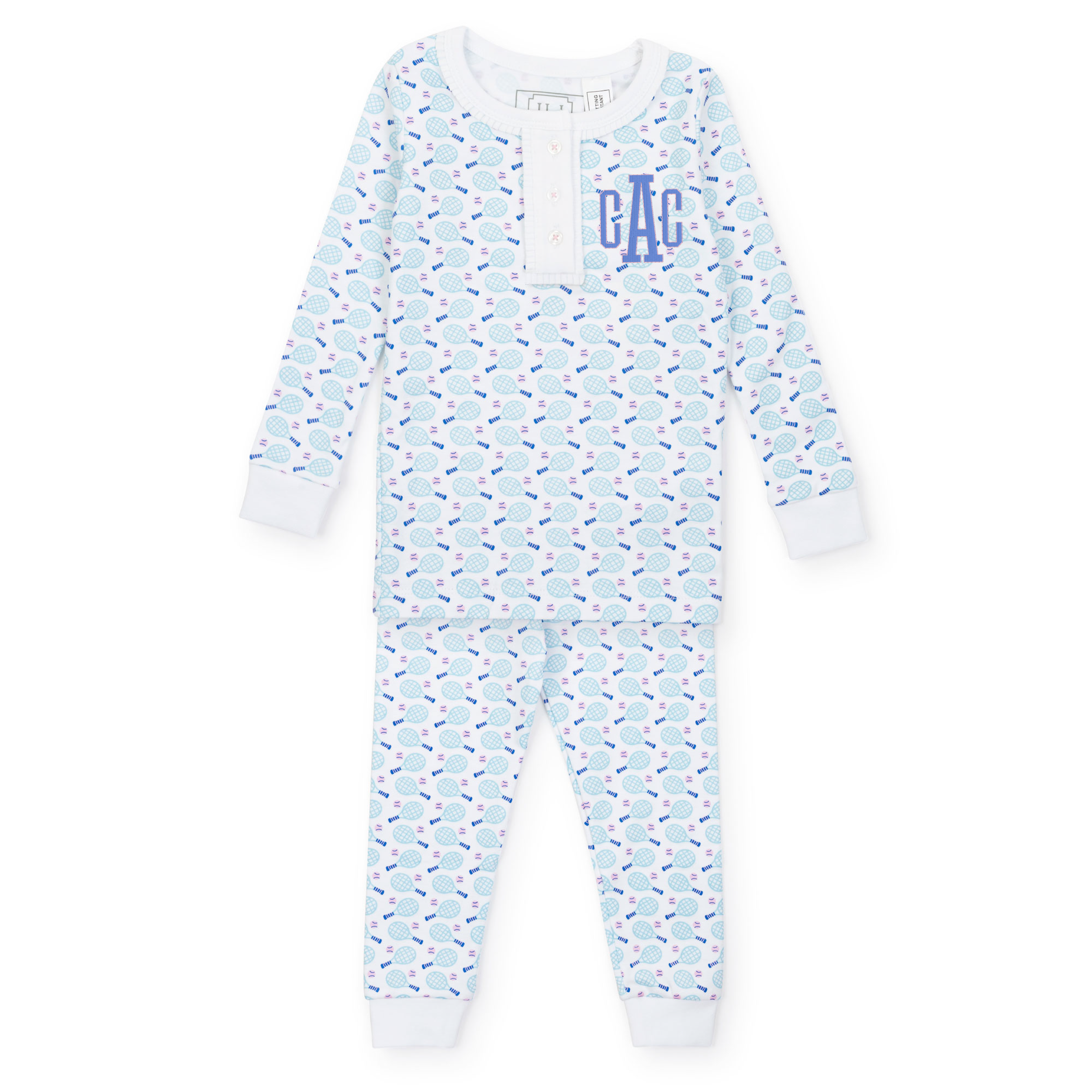 Alden Girls' Pima Cotton Pajama Pant Set - Tennis Match Pink