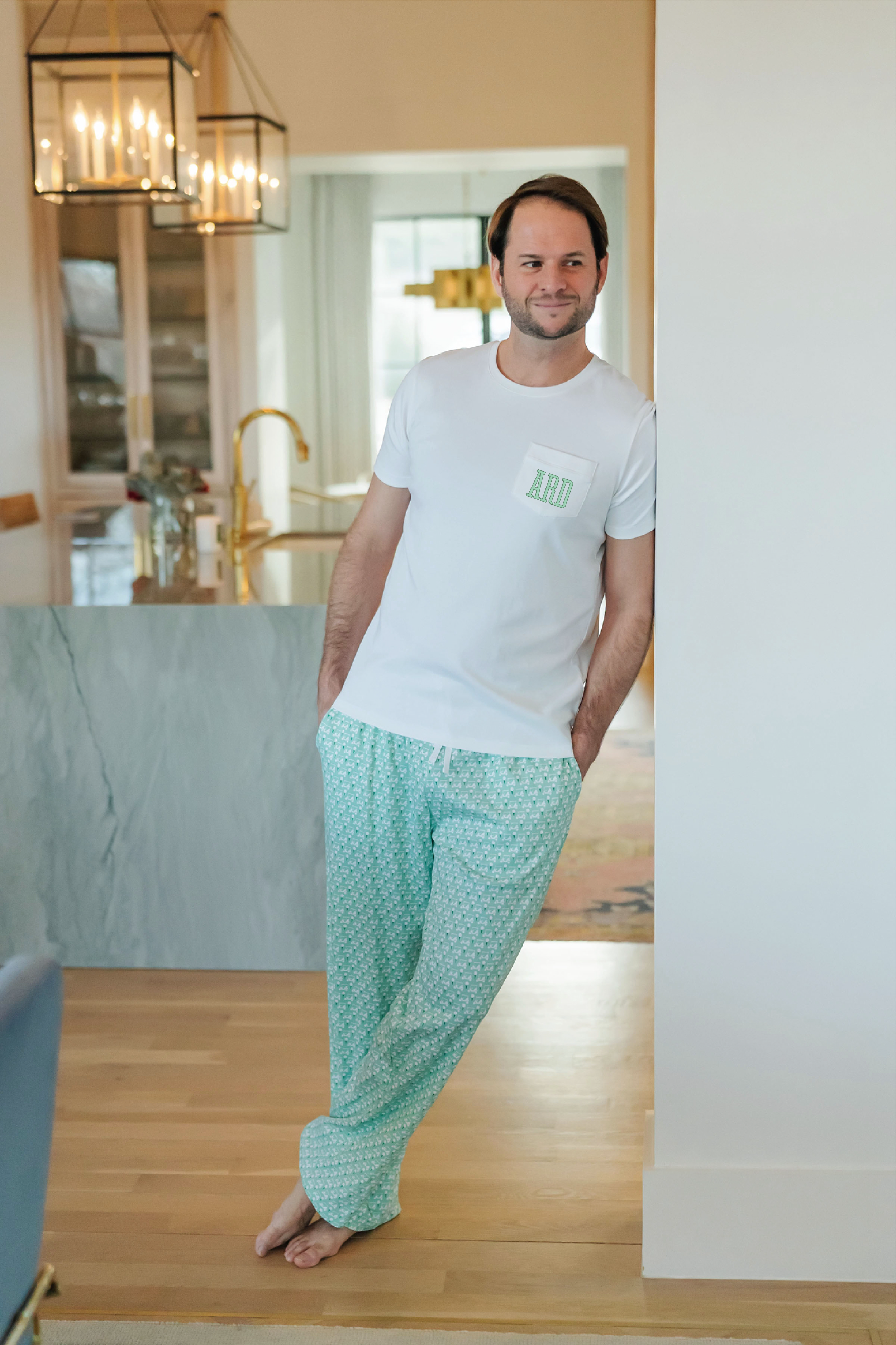 Brent Men's Pima Cotton Hangout Pant - Golf Putting Green