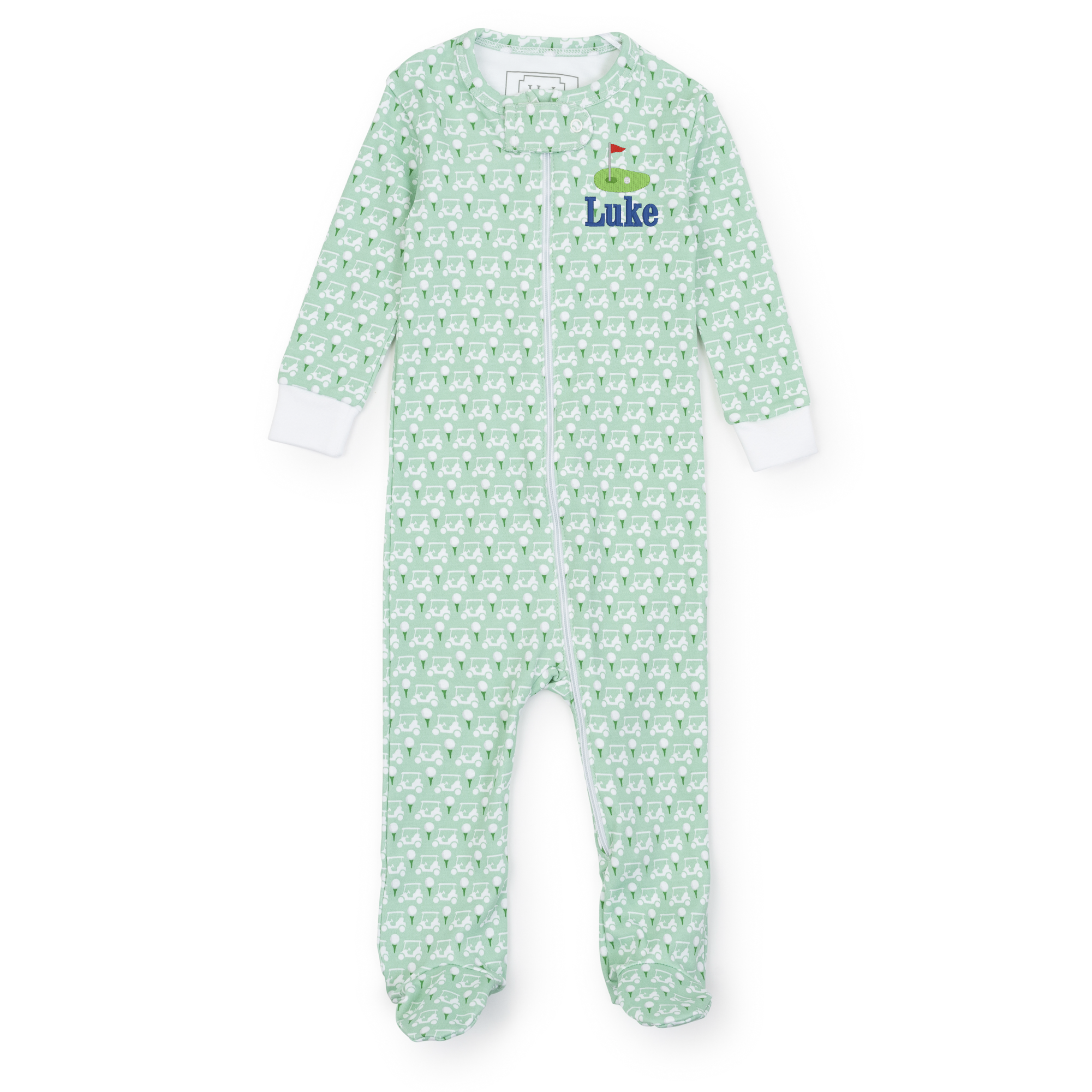 Parker Boys' Pima Cotton Zipper Pajama - Golf Putting Green