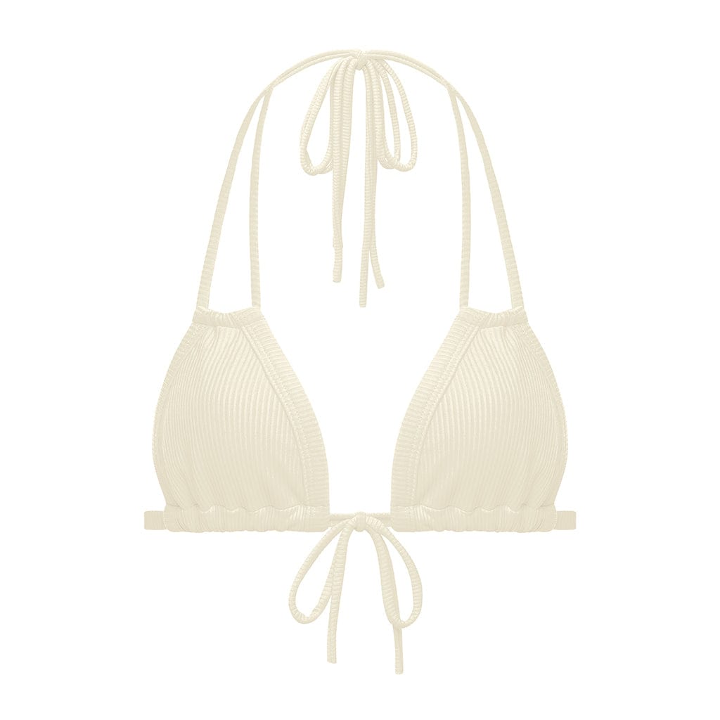 Cream Rib Euro Bow Bikini Top