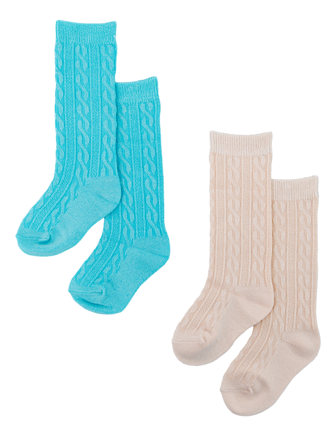 Knee-high Socks Set- Moss And Latte