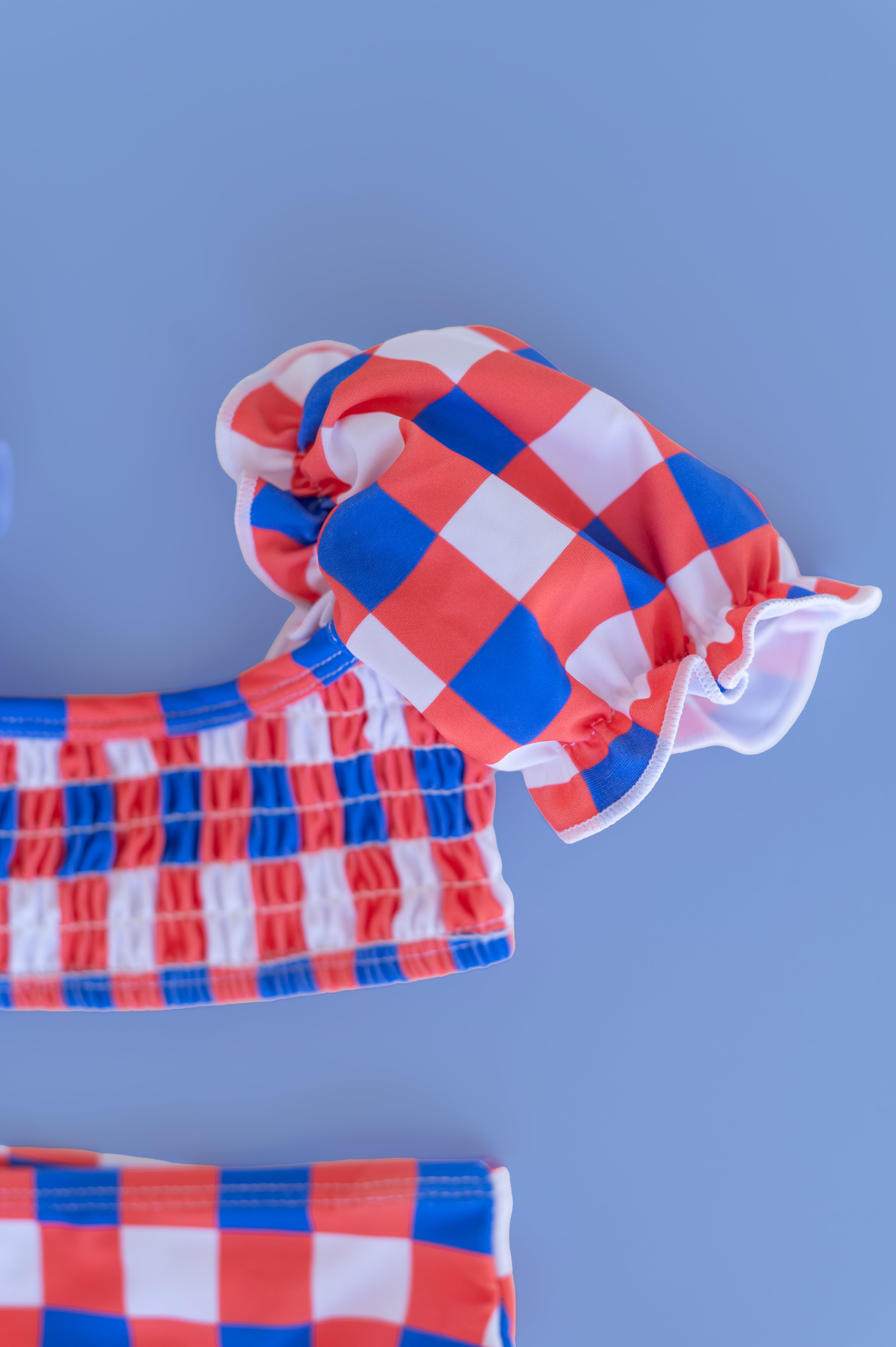 Red, White & Truman Dream Off The Shoulder Swim Suit