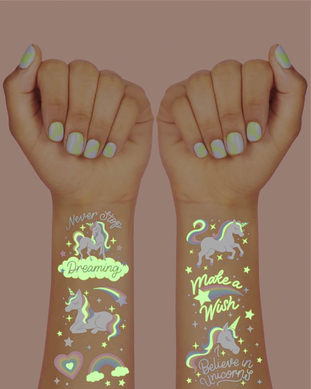 Unicorn Glo Tats - 46 Foil Temporary Tattoos