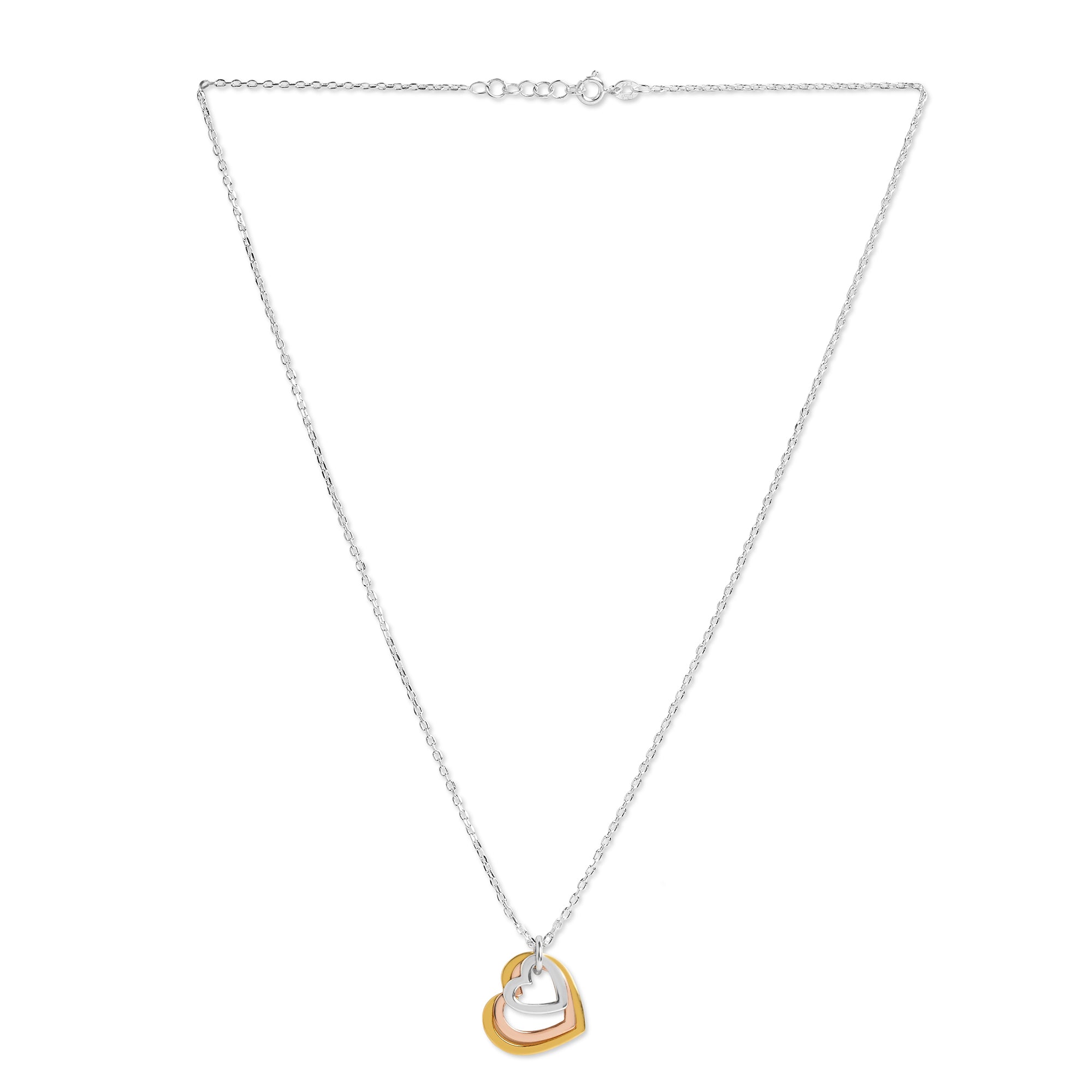 Mysha Love In Bloom Triple Heart Ring Pendant - Mixed Metal