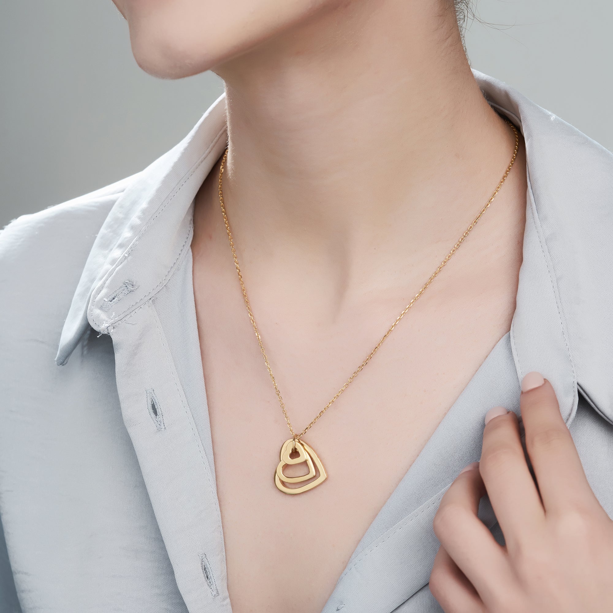 Mysha Love In Bloom Triple Heart Ring Pendant