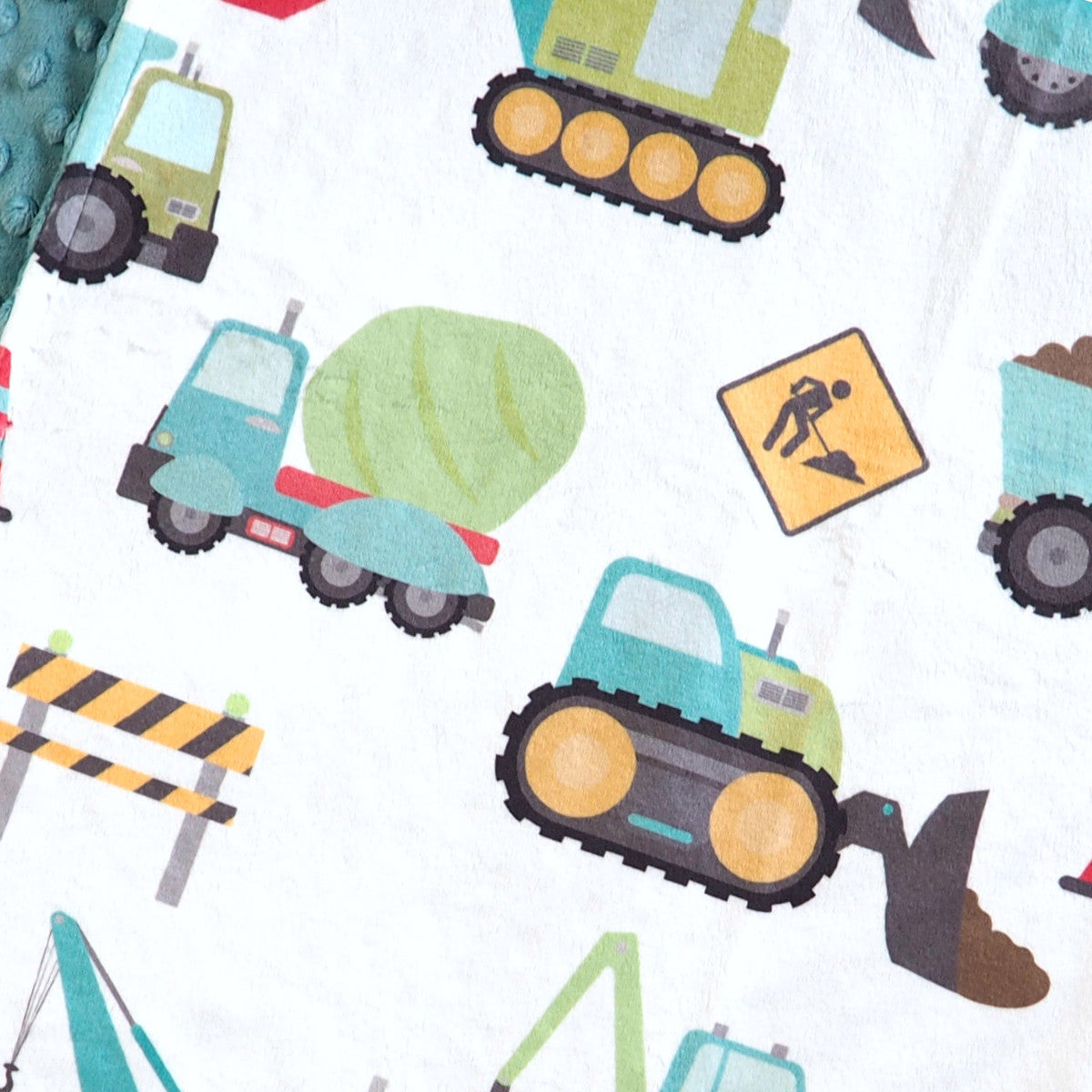 Construction Trucks Minky Baby Blanket