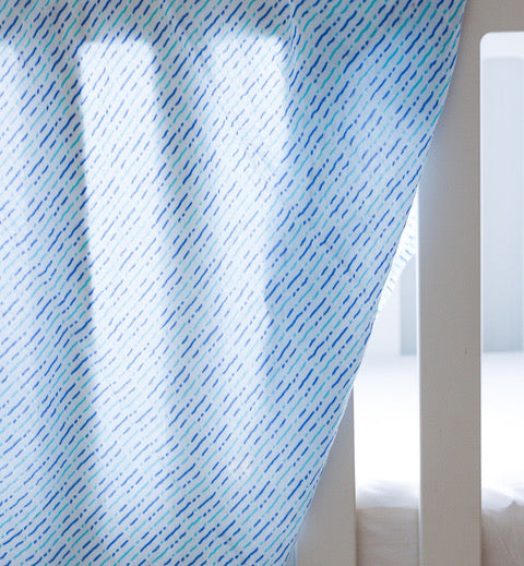 ORGANIC SWADDLE SET - SHADES OF BLUE (Chevron + Dotty)