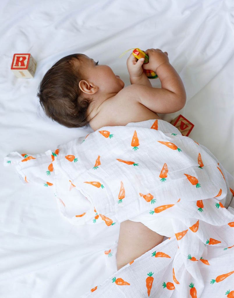 ORGANIC SWADDLE SET - FIRST FOODS (Avocado + Carrot)