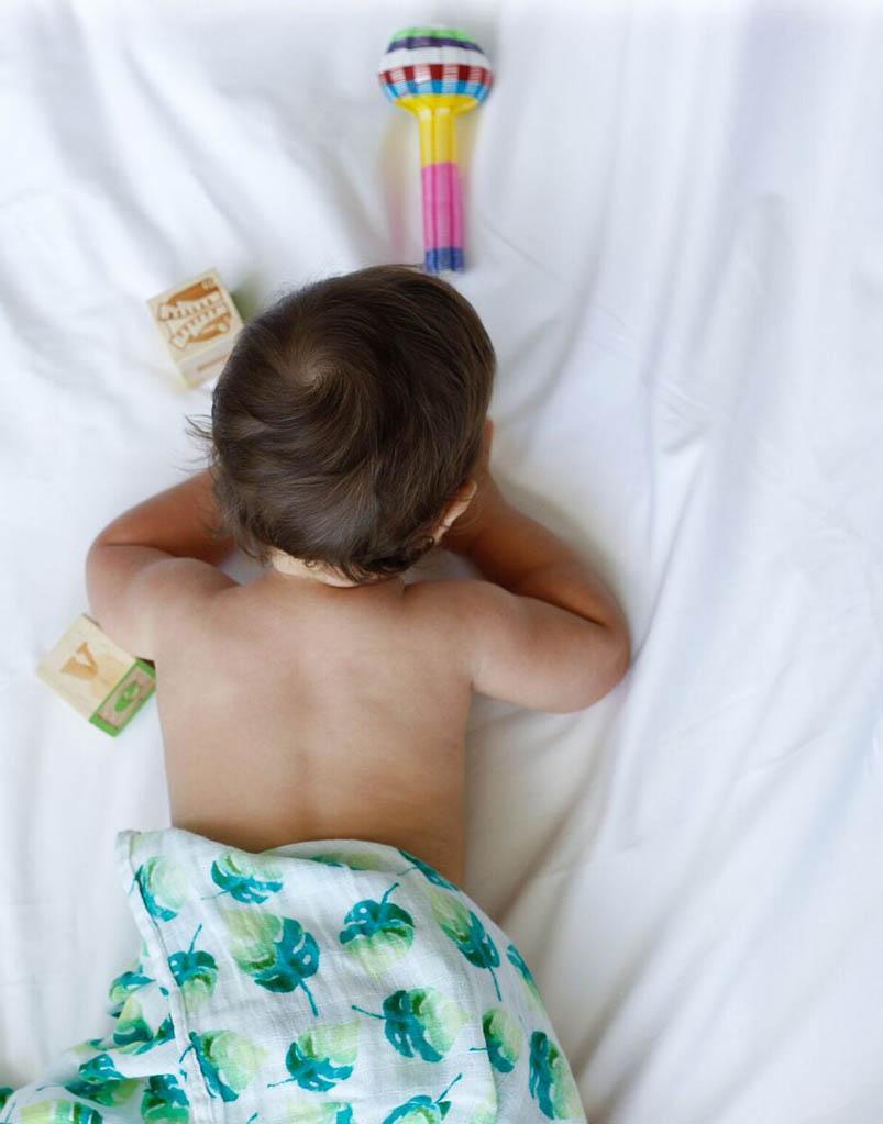 ORGANIC SWADDLE SET - TROPICAL PARADISE (Parrot + Leaf)