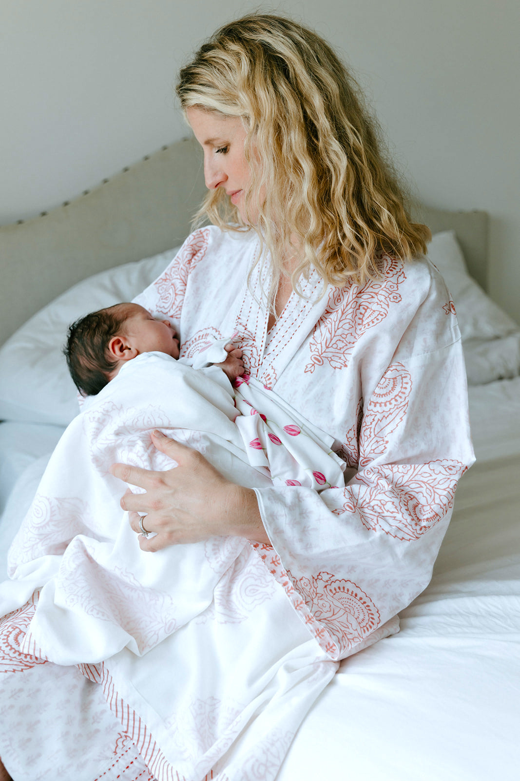Block-Printed Robe - Pink City