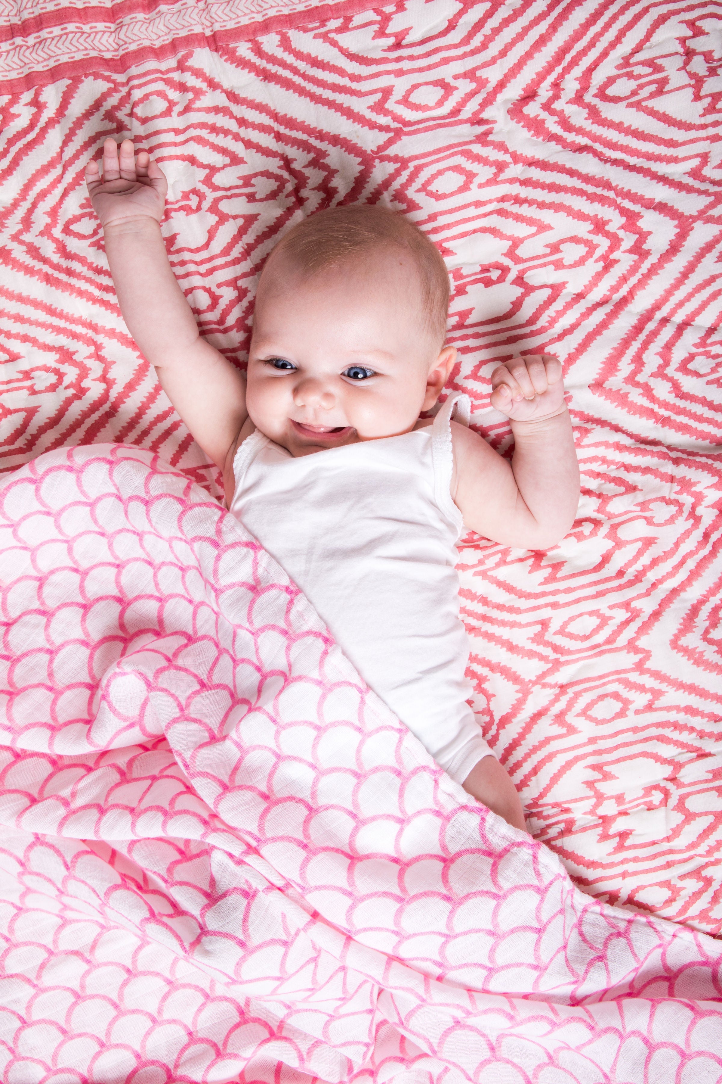 ORGANIC SWADDLE SET - SAKURA (Cherry Blossom + Pink Stripe)