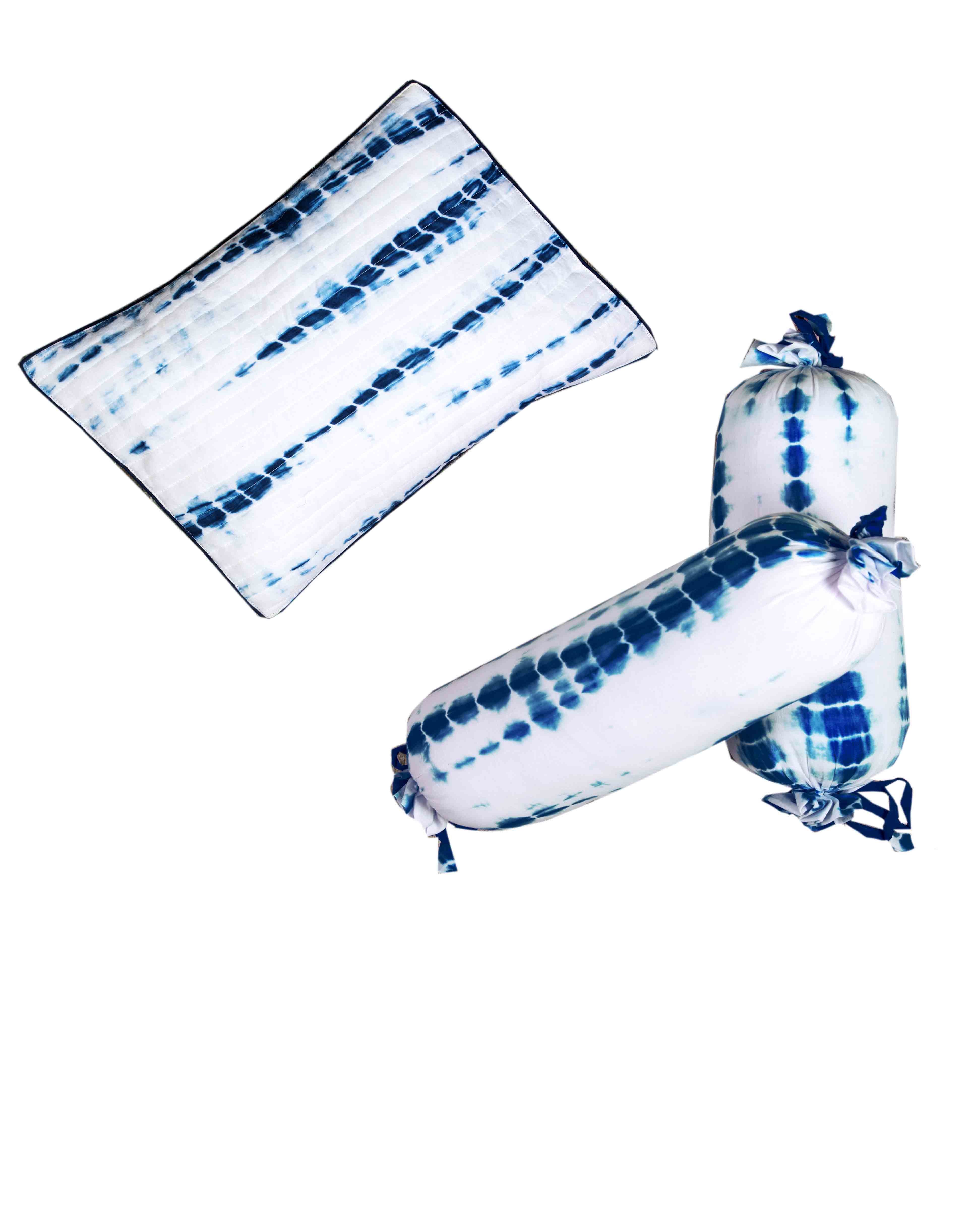 KYOTO BLUE PILLOW & BOLSTER SET
