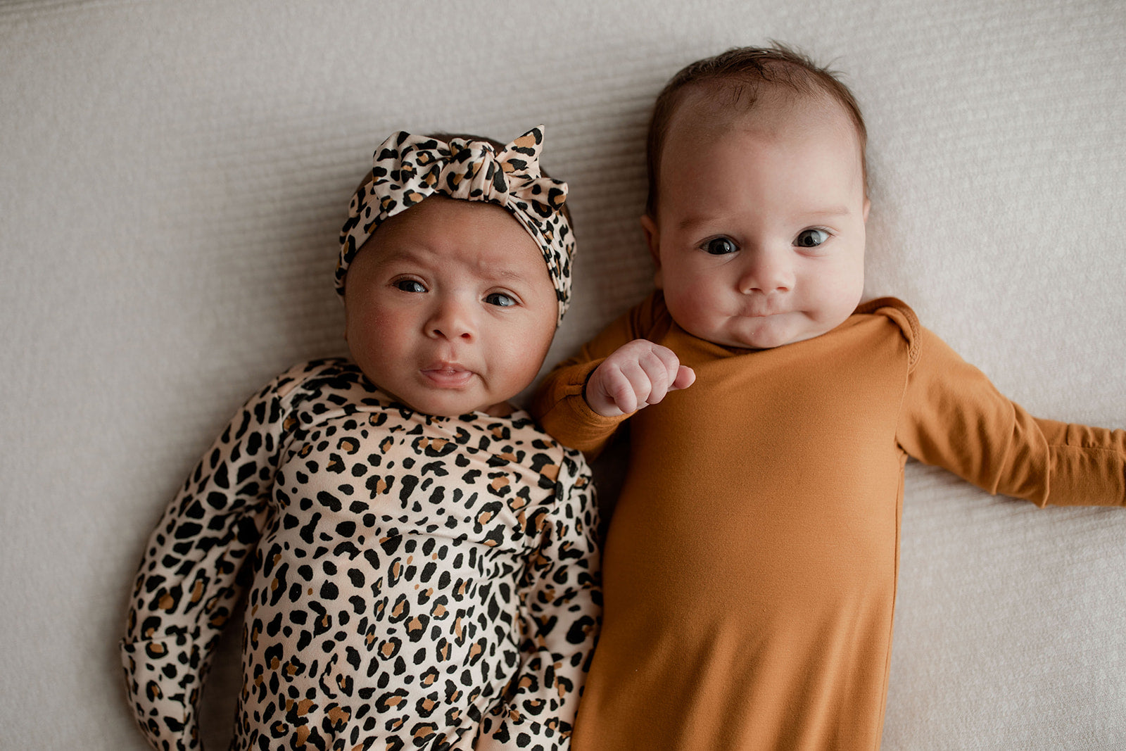 Leopard Knotted Newborn Baby Gown
