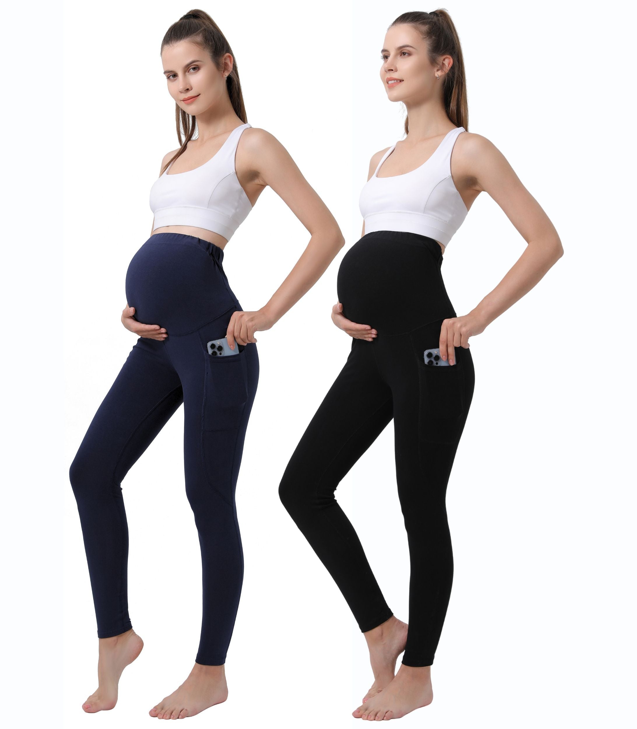 Pregnancy Yoga Pants With Pockets (2 Pack)