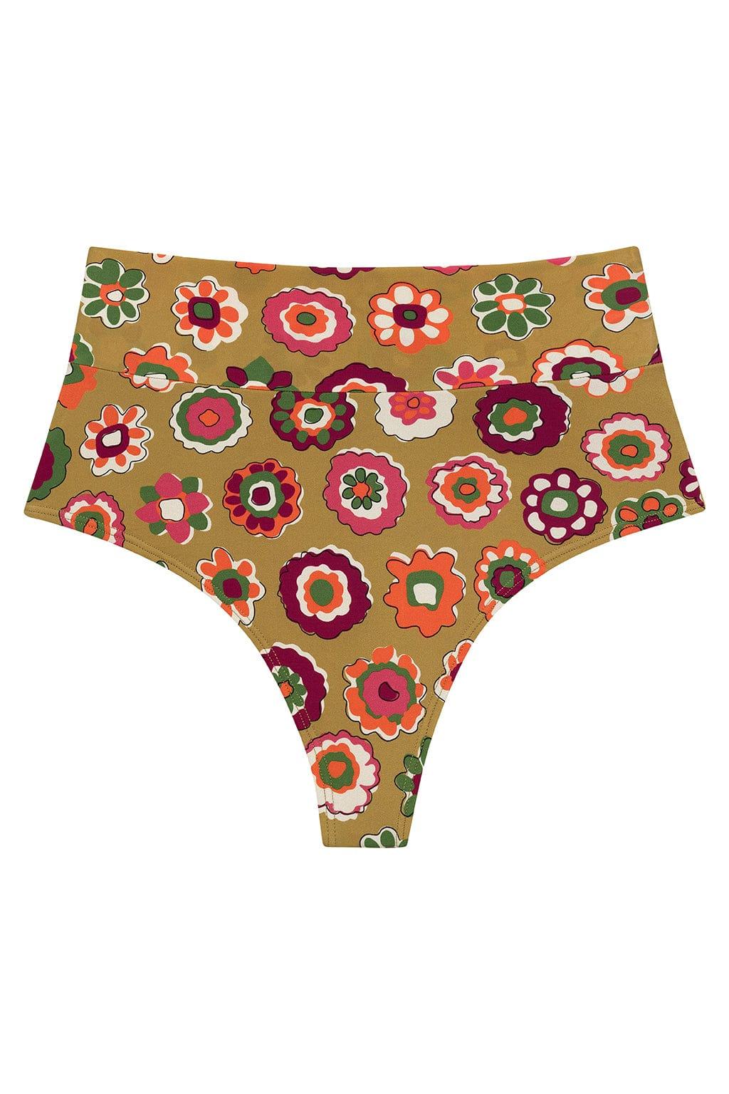 Mazzy Floral Full Coverage High Rise Bikini Bottom