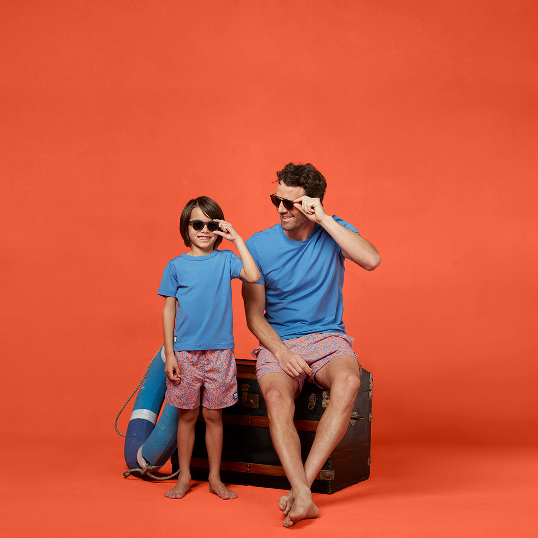 Mid Blue & Orange Coral