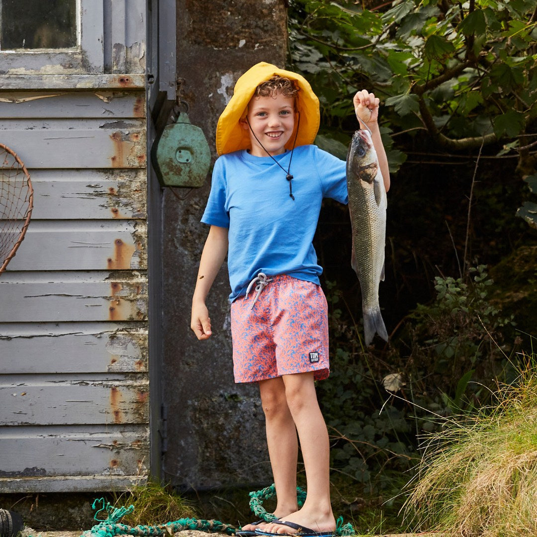 Mid Blue & Orange Coral