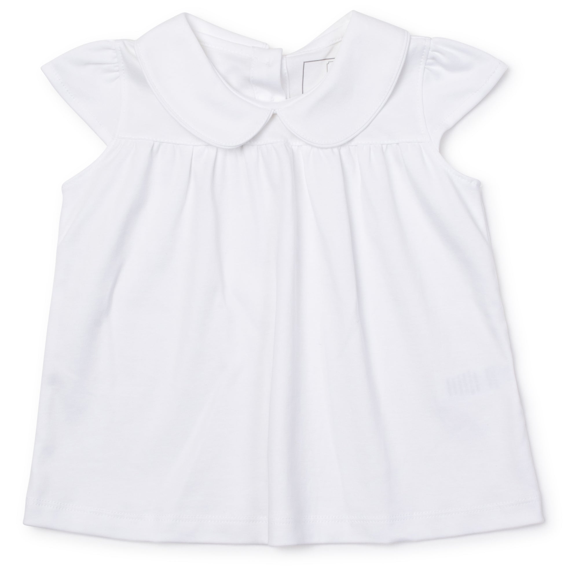 Minden Cap-Sleeve Peter Pan Collar Top