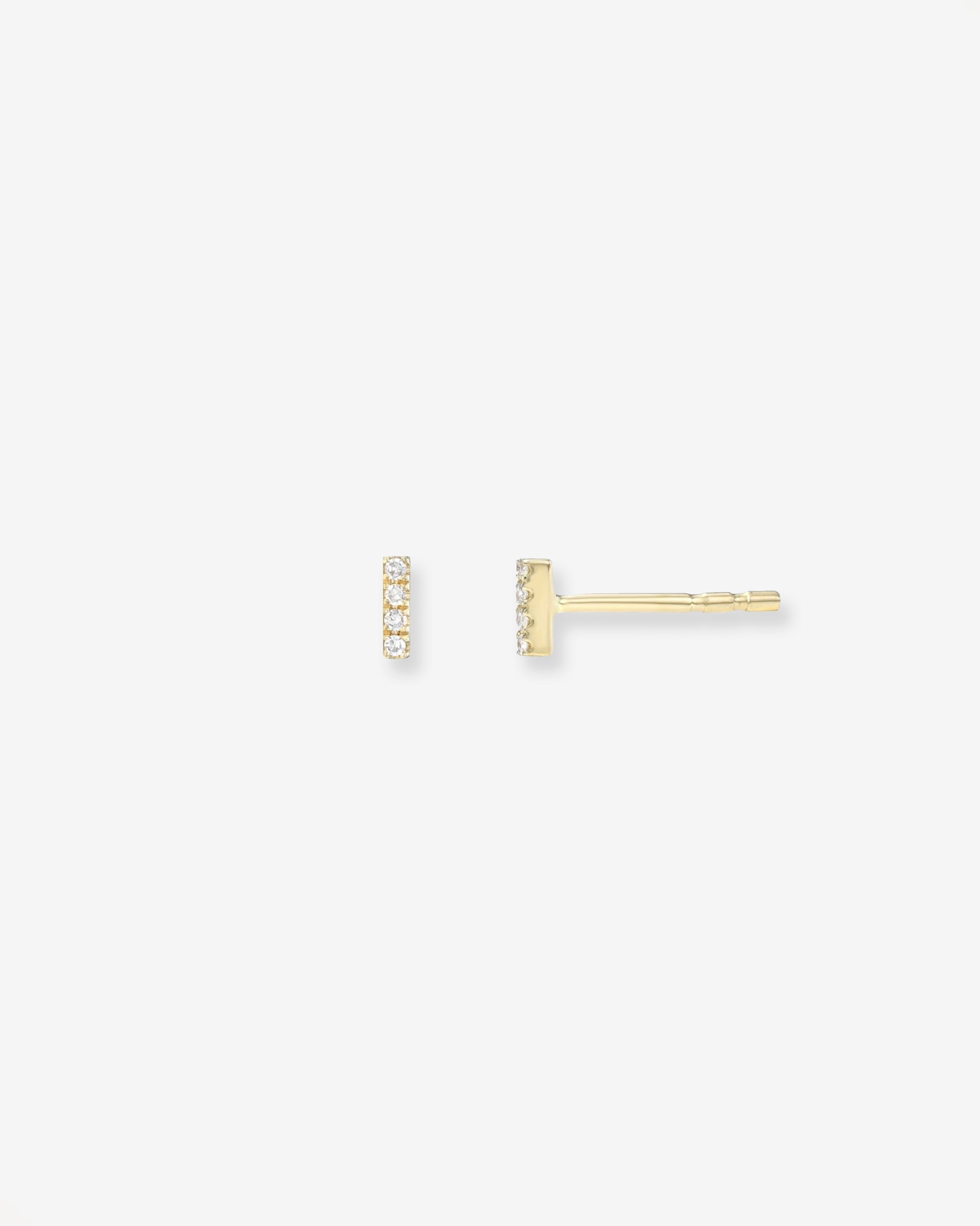 Mini Diamond Bar Stud Earrings