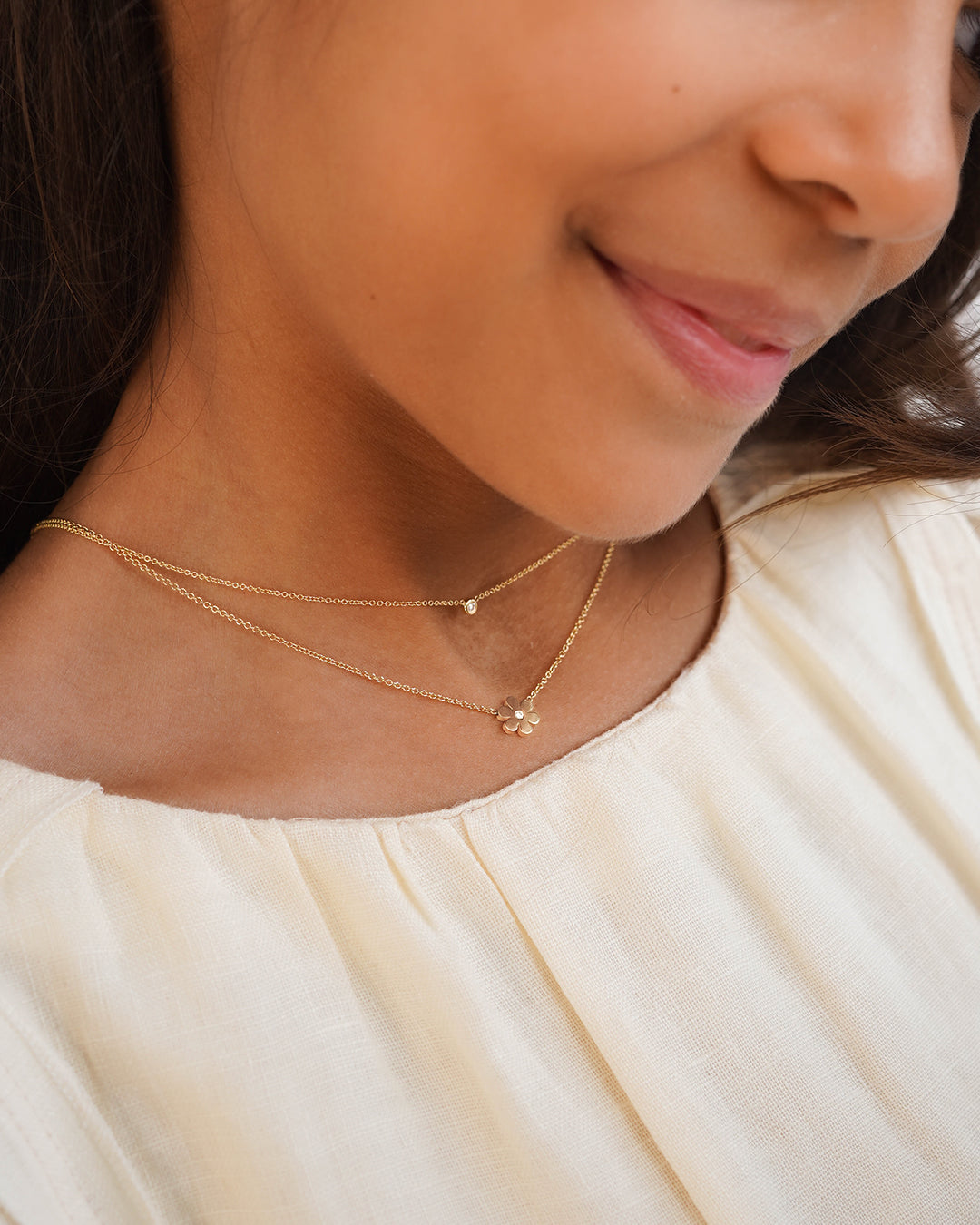Kids Diamond Flower Necklace