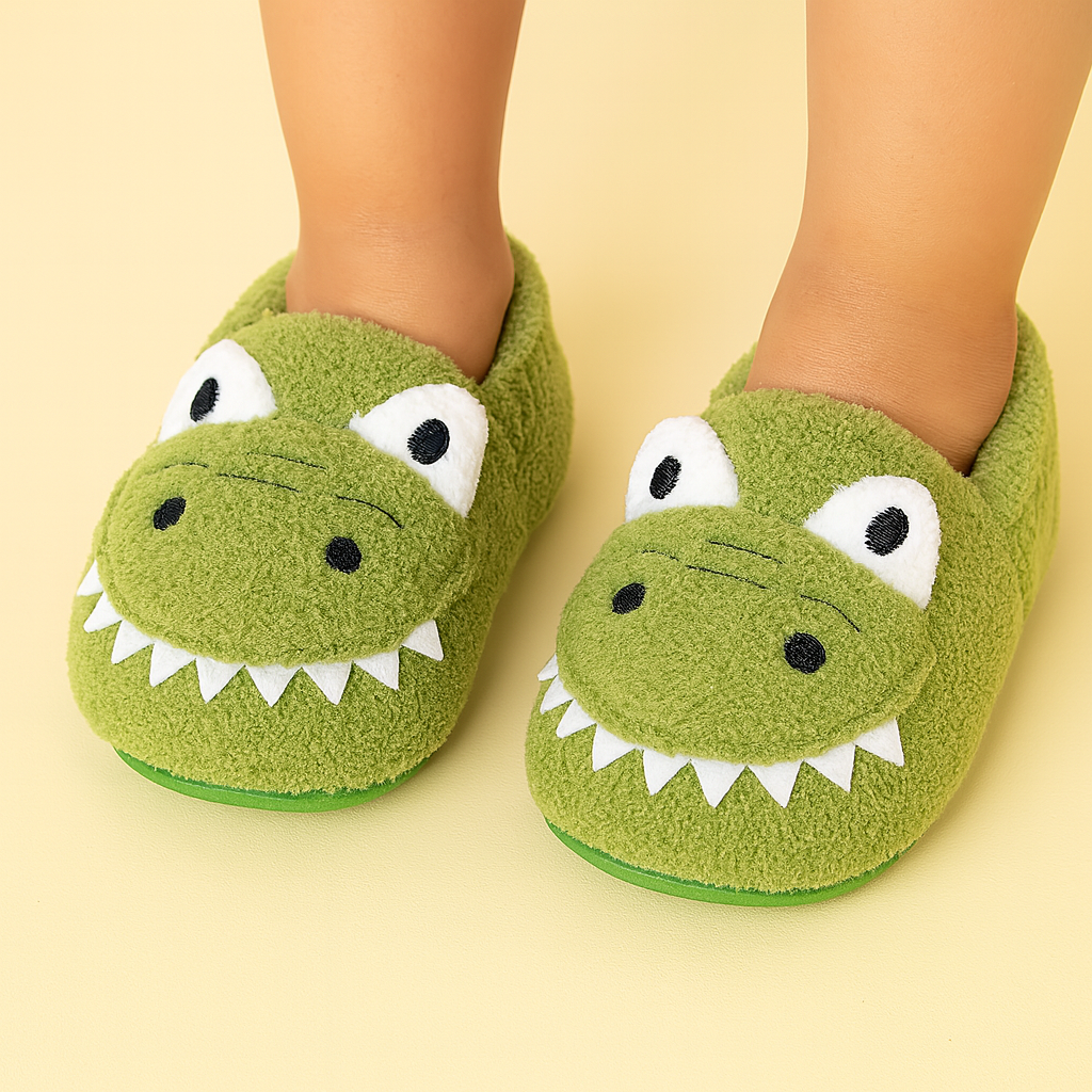 Soft Cartoon Dino Slippers Ages 1-6