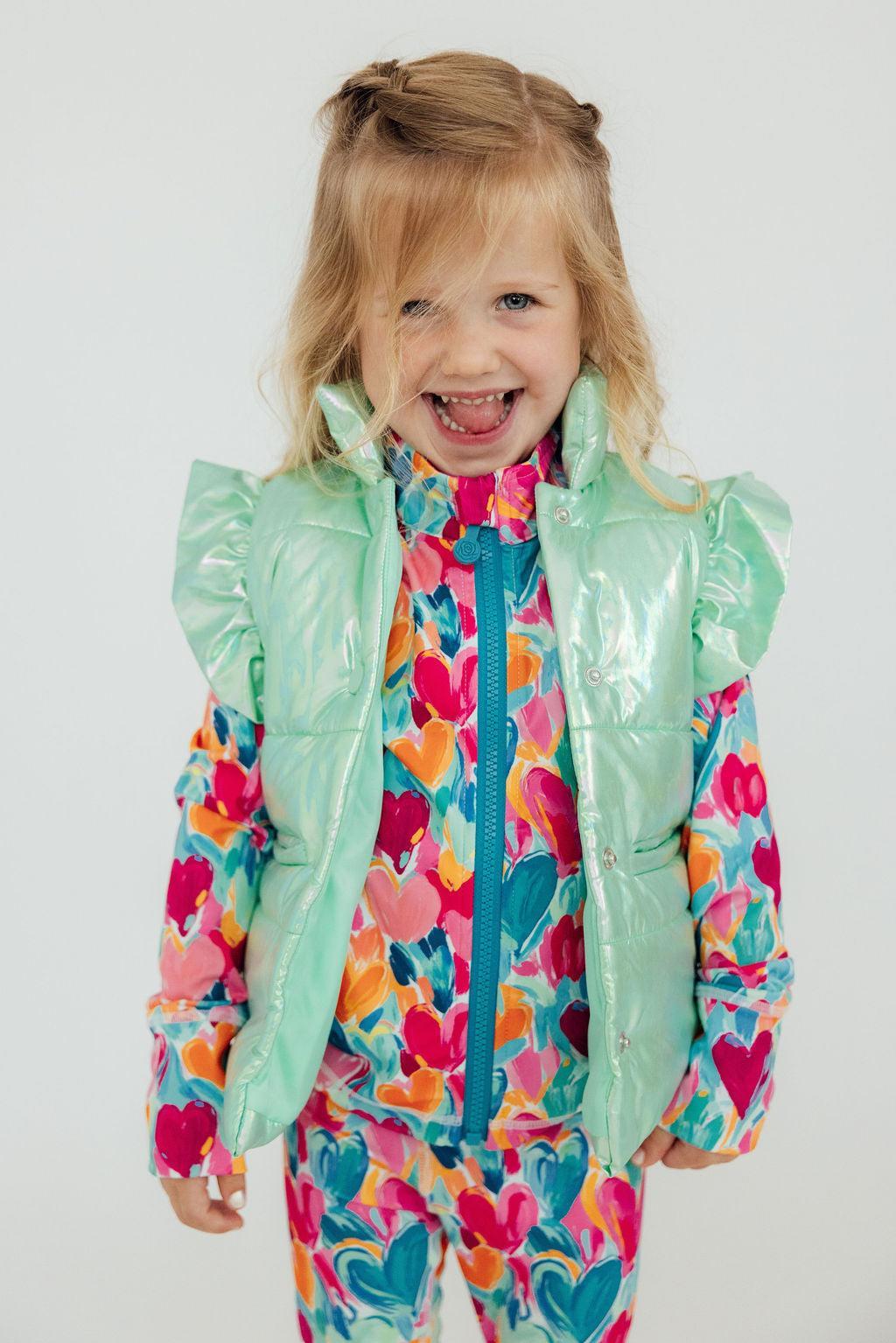 Mint Iridescent Puffer Vest