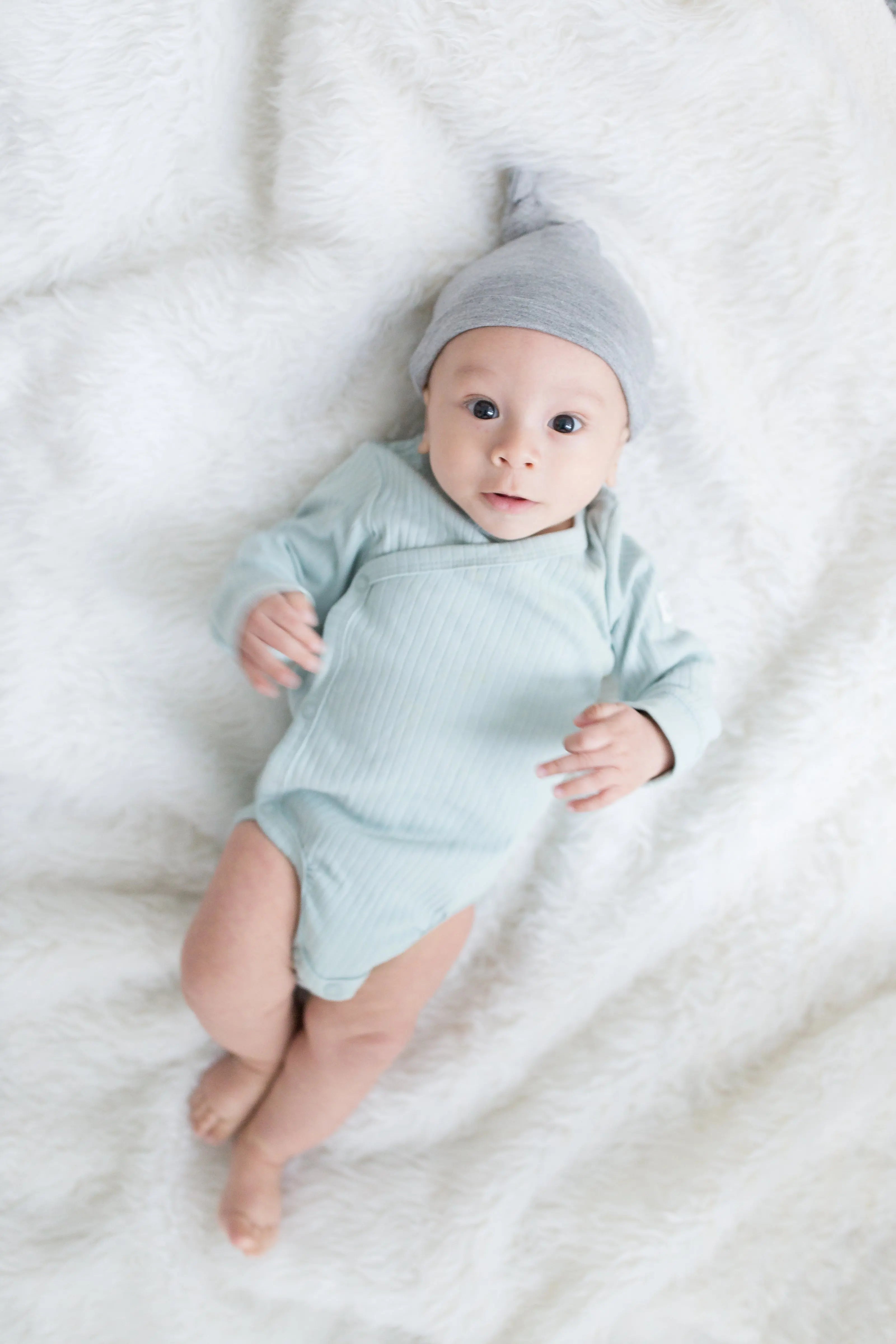Swaddle Blanket And Hat Set - Gray
