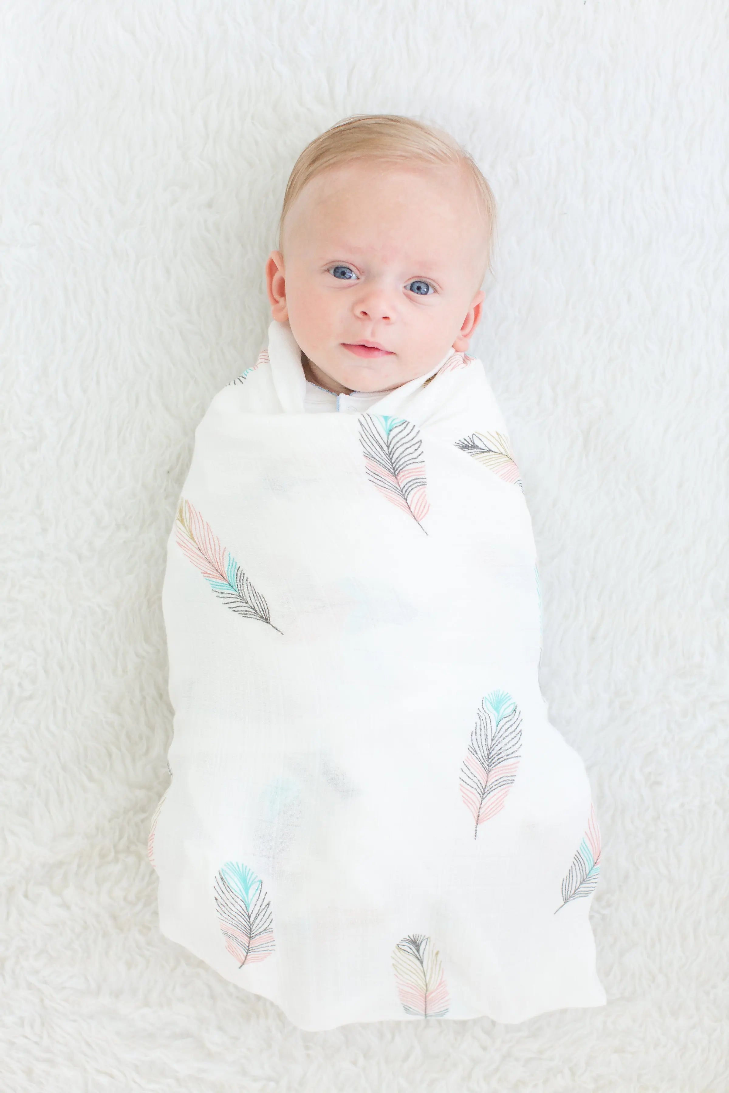 Swaddle Blanket - Bamboo And Cotton - Feather