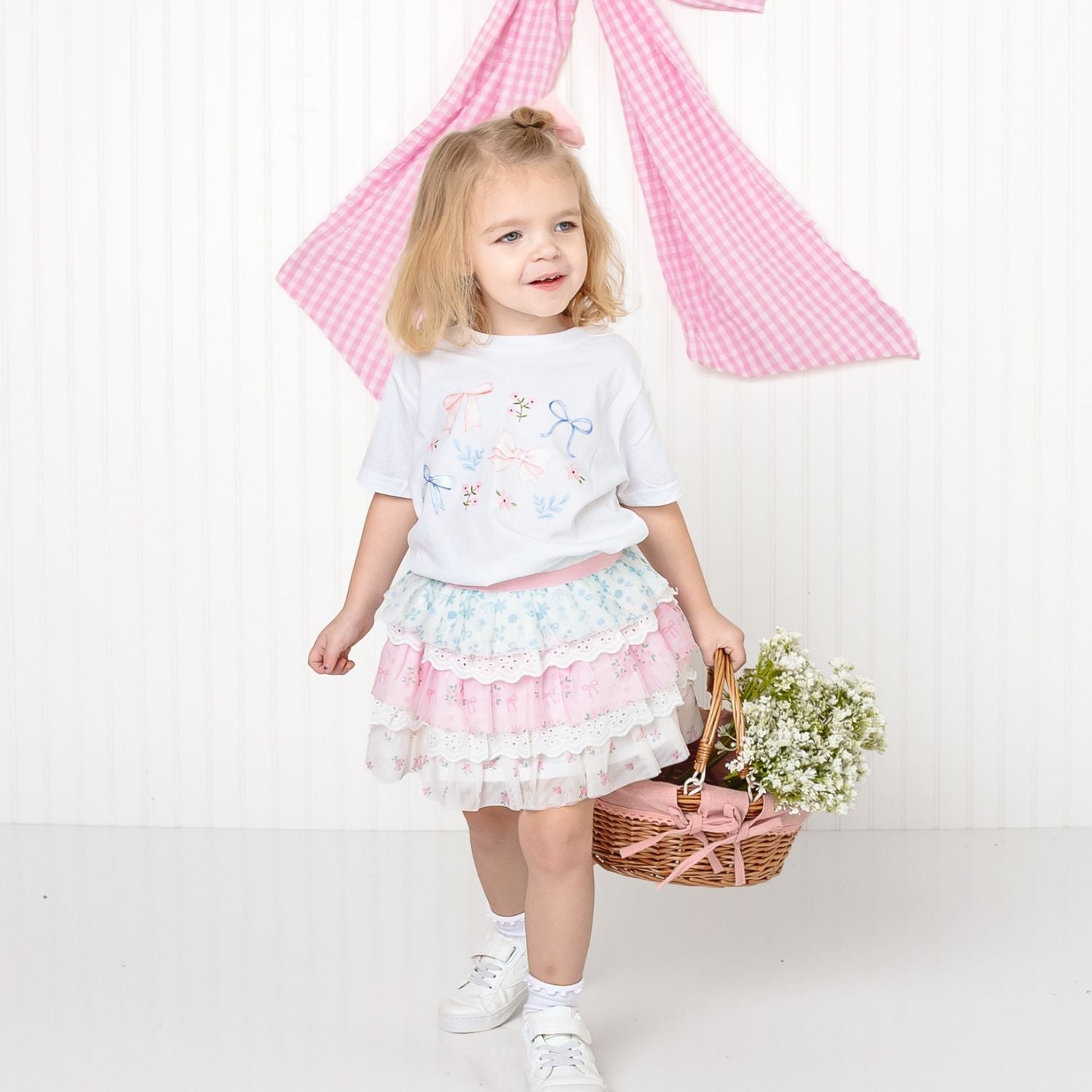 Floral & Lace Tiered Tutu Skirt