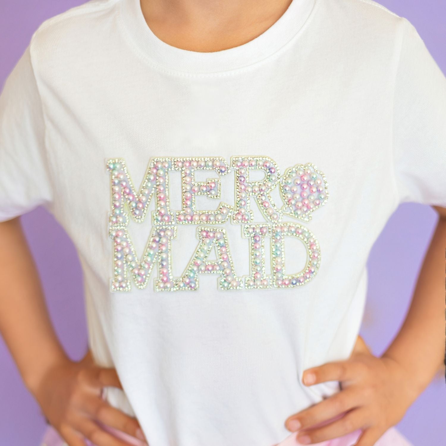 Mermaid Pearl Patch Short Sleeve T-shirt