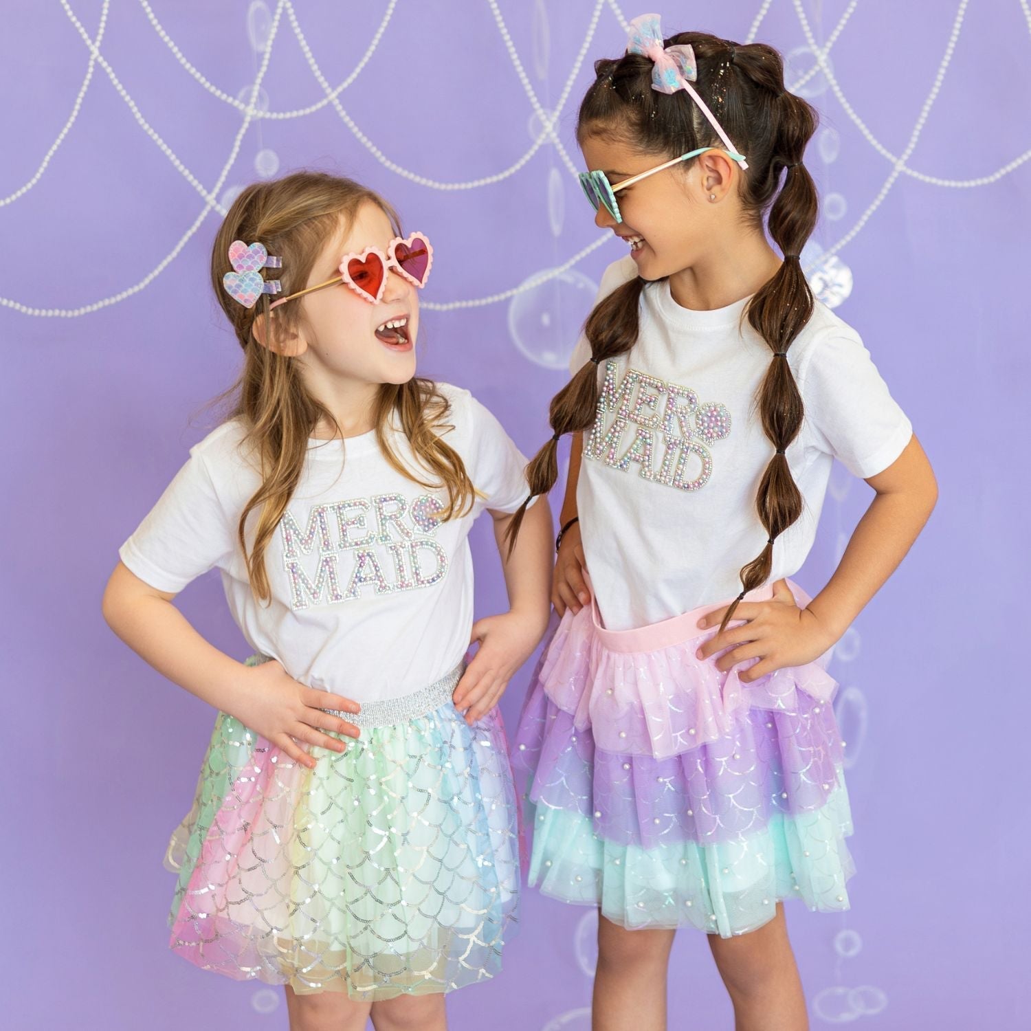 Mermaid Pearl Patch Short Sleeve T-shirt