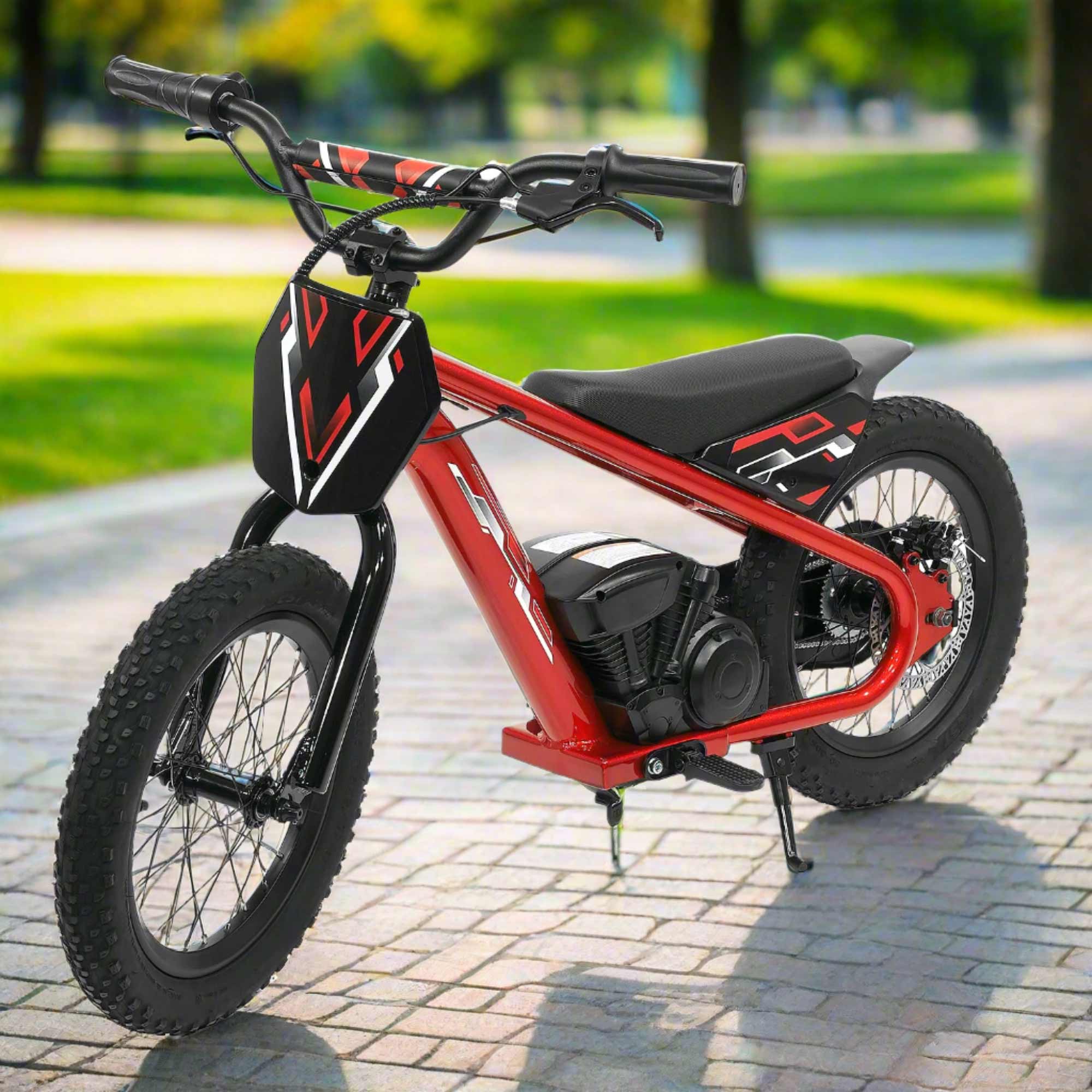 Big Kids 24v Electric Ride-on Balance Bike Scooter | Red