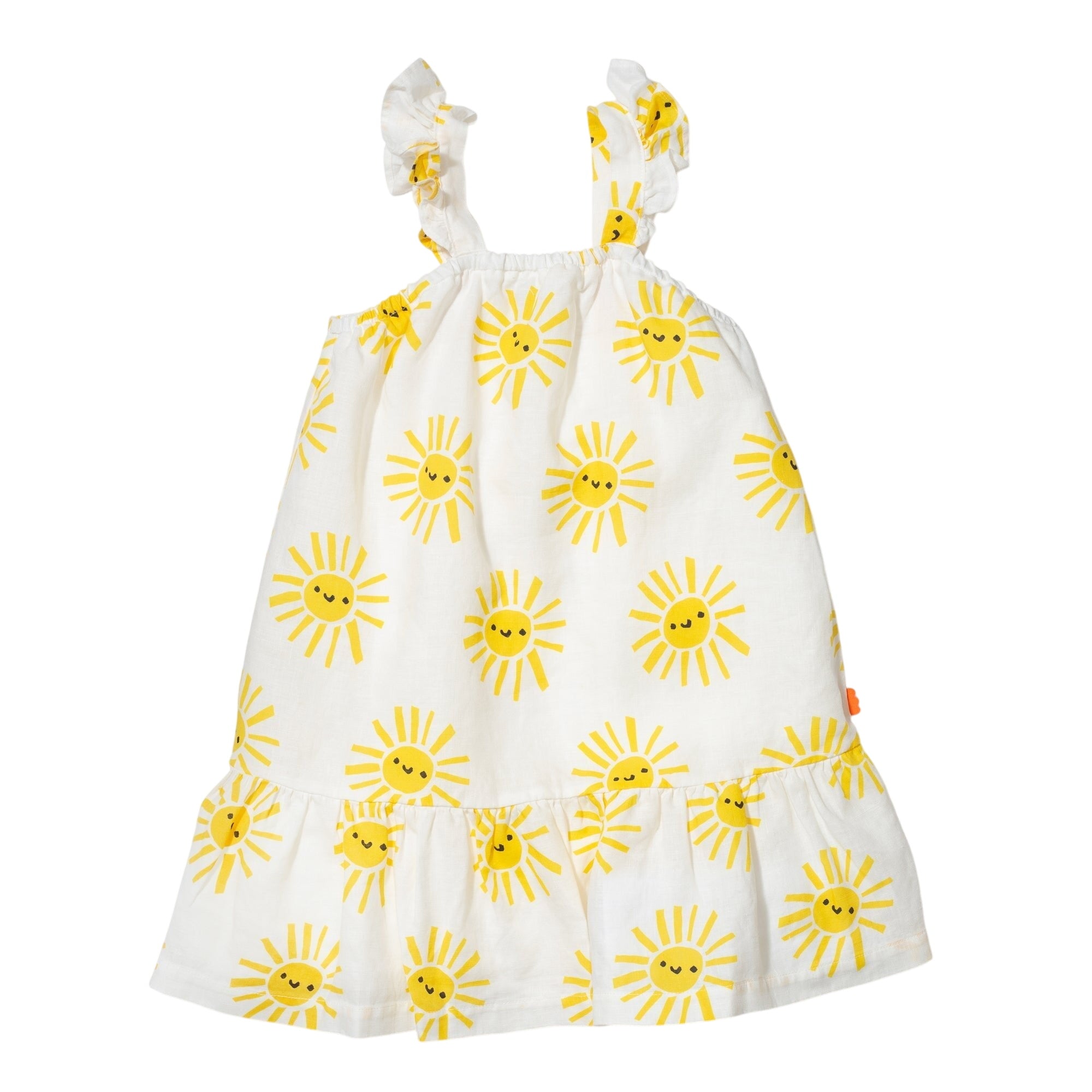 Linen Sun Kid Ruffle Dress